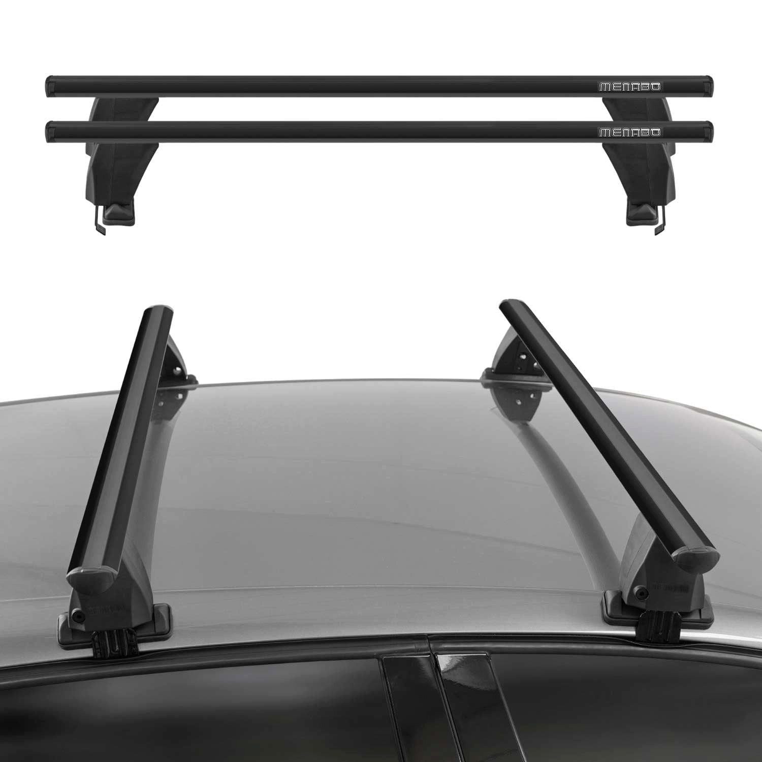 OMAC Dachträger Menabo Grundtäger für VW Tiguan 2007-2011 ABE Aluminium Schwarz 2tlg (2-St), Wasserbeständig,Abnehmbar,Multifunktional,Leichtgewichtig
