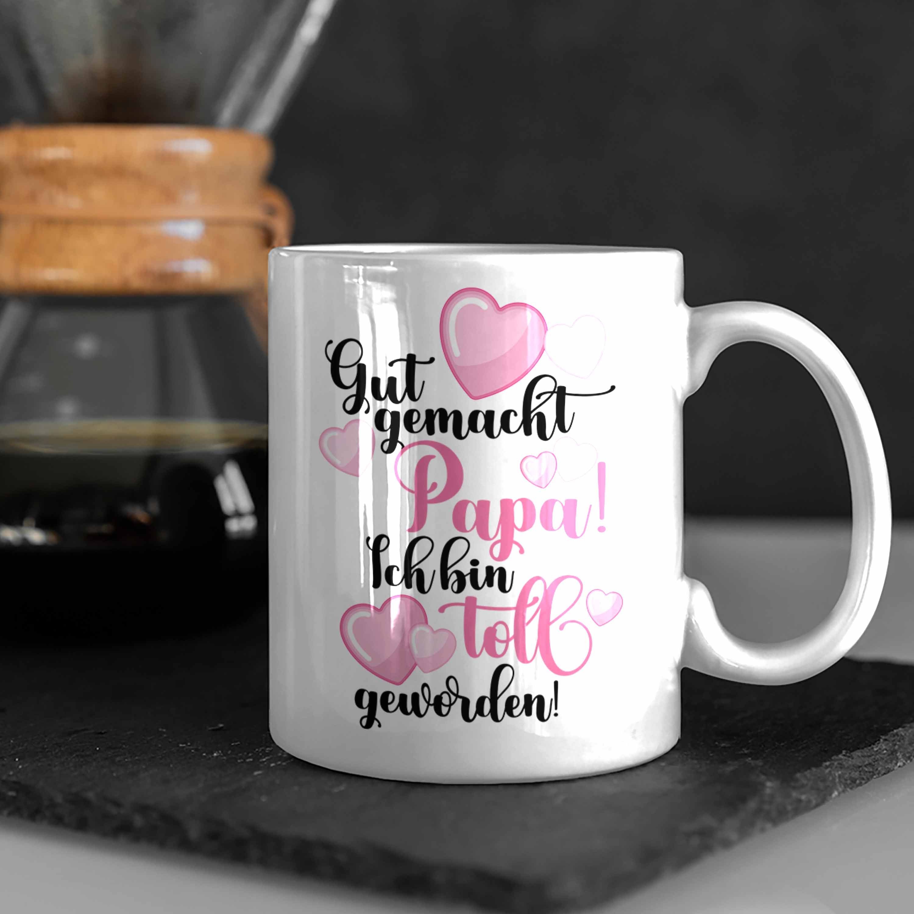 Trendation von Geschenke Vatertagsgeschenk Weiss Geschenk zum Papa Weihnachten Tasse Vater Tochter Vatertag Kaffeetasse - Lustig Trendation Tasse Geburtstag