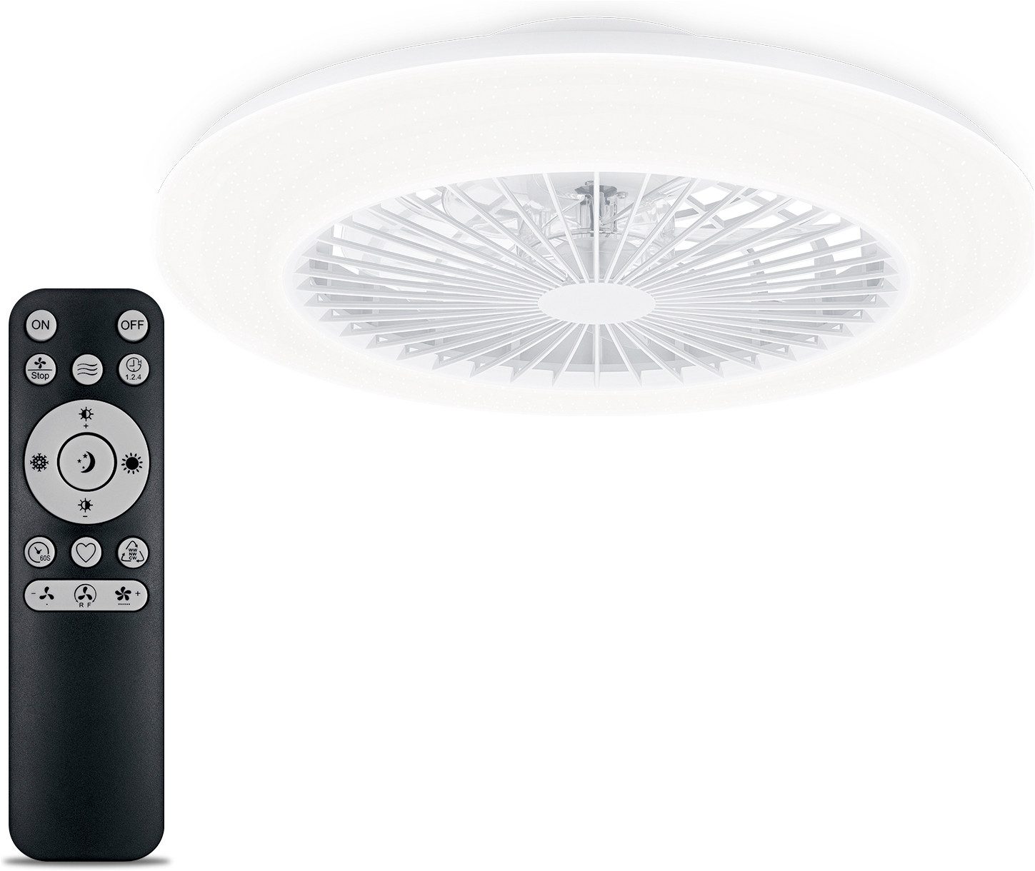 Philips LED Deckenleuchte Deckenventilator Amigo, Abschaltautomatik, CCT - über Fernbedienung, Dimmer, Dimmfunktion, Farbsteuerung, Farbwechsel, Fernbedienung, Infrarot inkl., Ventilatorfunktion, dimmbar über Fernbedienung, mehrere Helligkeitsstufen, LED fest integriert, warmweiß - kaltweiß, inkl. Fernbedienung