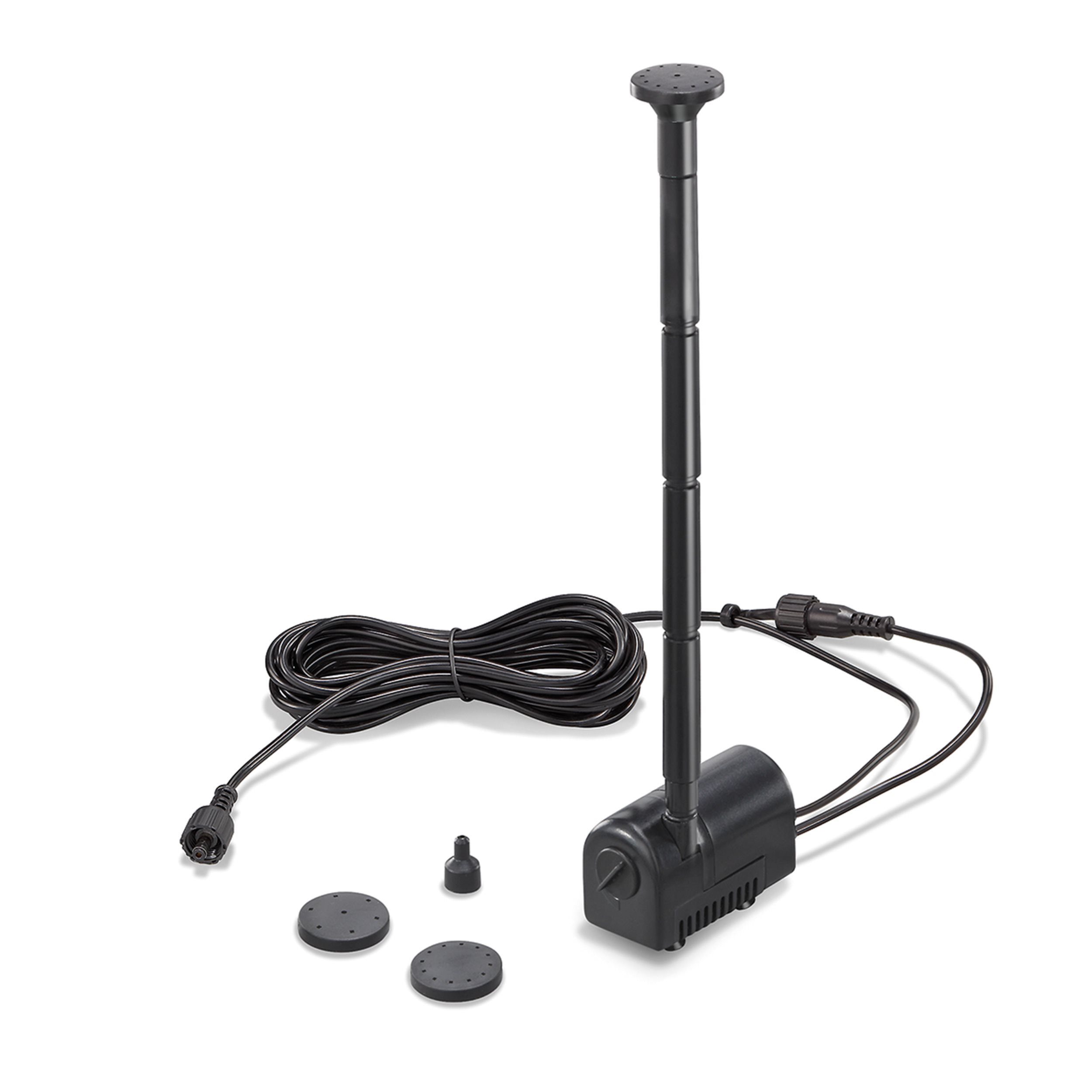 esotec Solarpumpe 160/230 Fountain, Einzelpumpe 6-9V/DC 160-230l/h, LED-Anschluss 101988 (Komplettset)