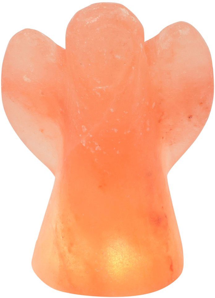 HIMALAYA SALT DREAMS Salzkristall-Tischlampe Engel, LED wechselbar, Warmweiß, Handgefertigt aus Salzkristall - jeder Stein ein Unikat, H: ca.13 cm