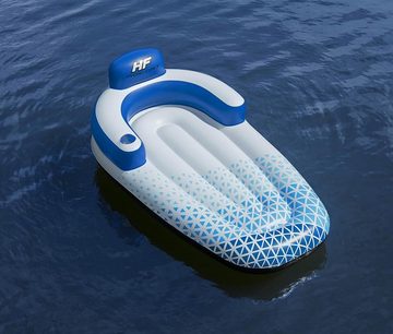 Bestway Badeinsel Hydro Force Indigo Wave, (Wasserliege mit Becherhalter für eine Person), Schwimmliege mit Kopstütze
