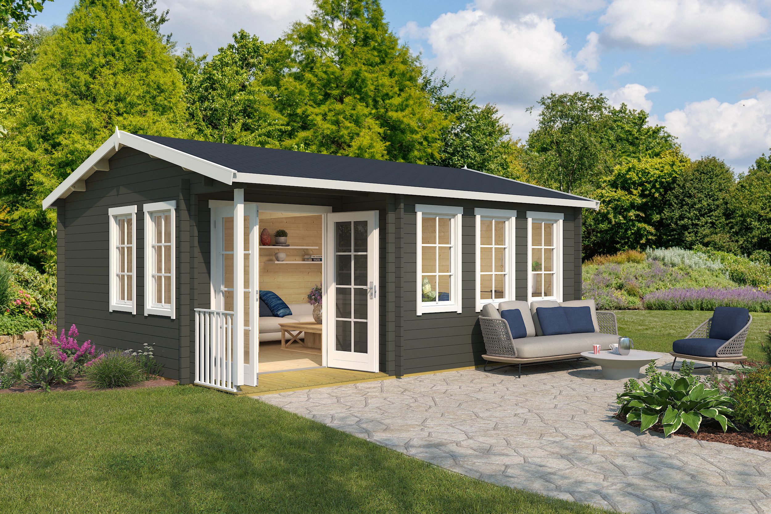 Nordic Holz Gartenhaus SRI LANKA SET, BxT: 600x521,8 cm