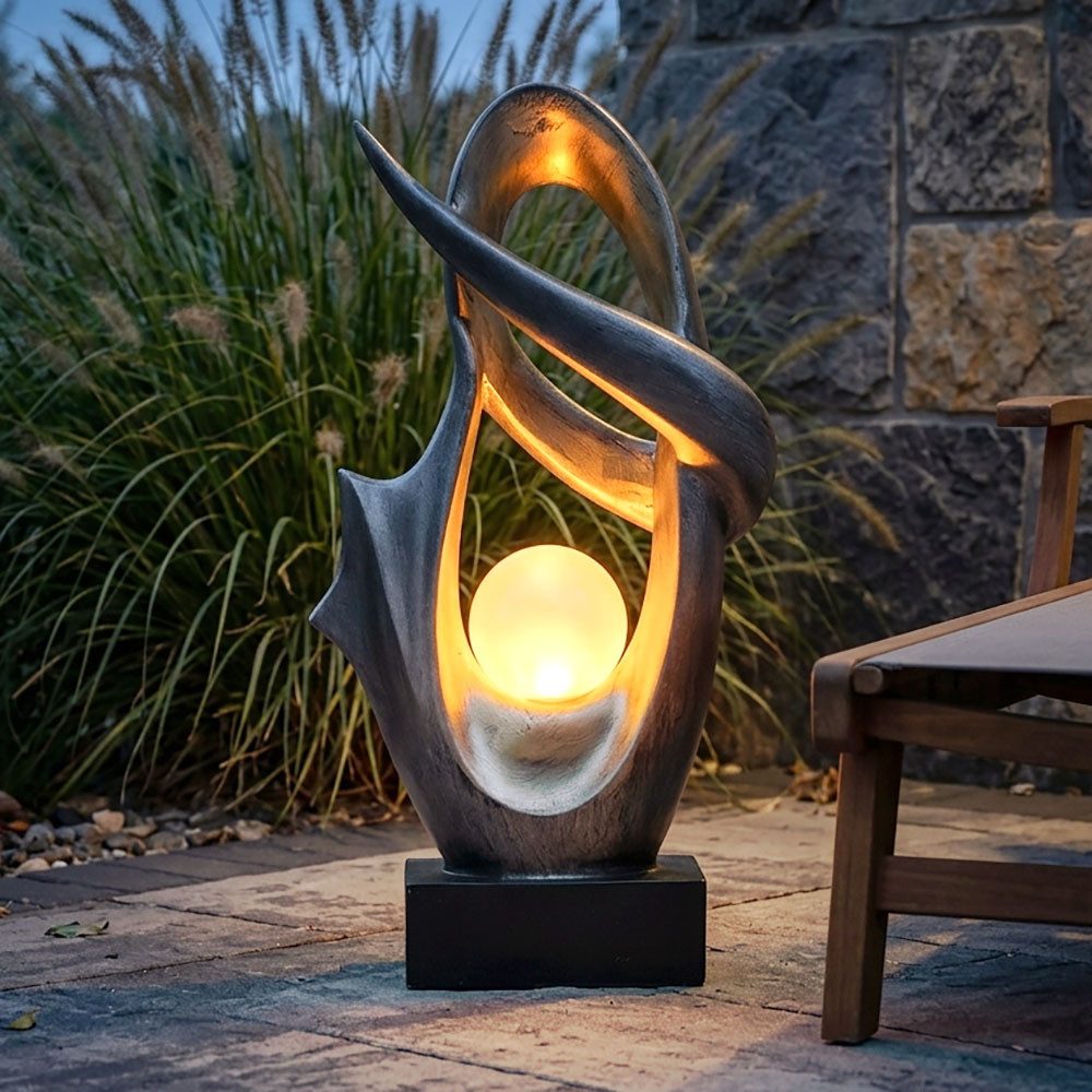 GLOBO LIGHTING LED Solarleuchte, LED-Leuchtmittel fest verbaut, LED Solar Deko Außen Lampe Feuer Effekt Garten Terrassen