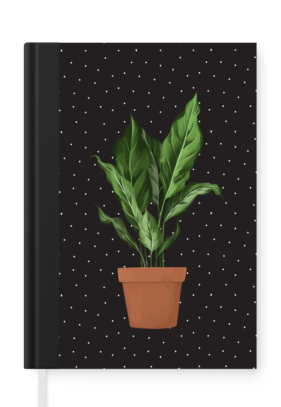 MuchoWow Notizbuch Zimmerpflanzen - Blumentopf - Dots, Journal, Merkzettel, Tagebuch, Notizheft, A5, 98 Seiten, Haushaltsbuch