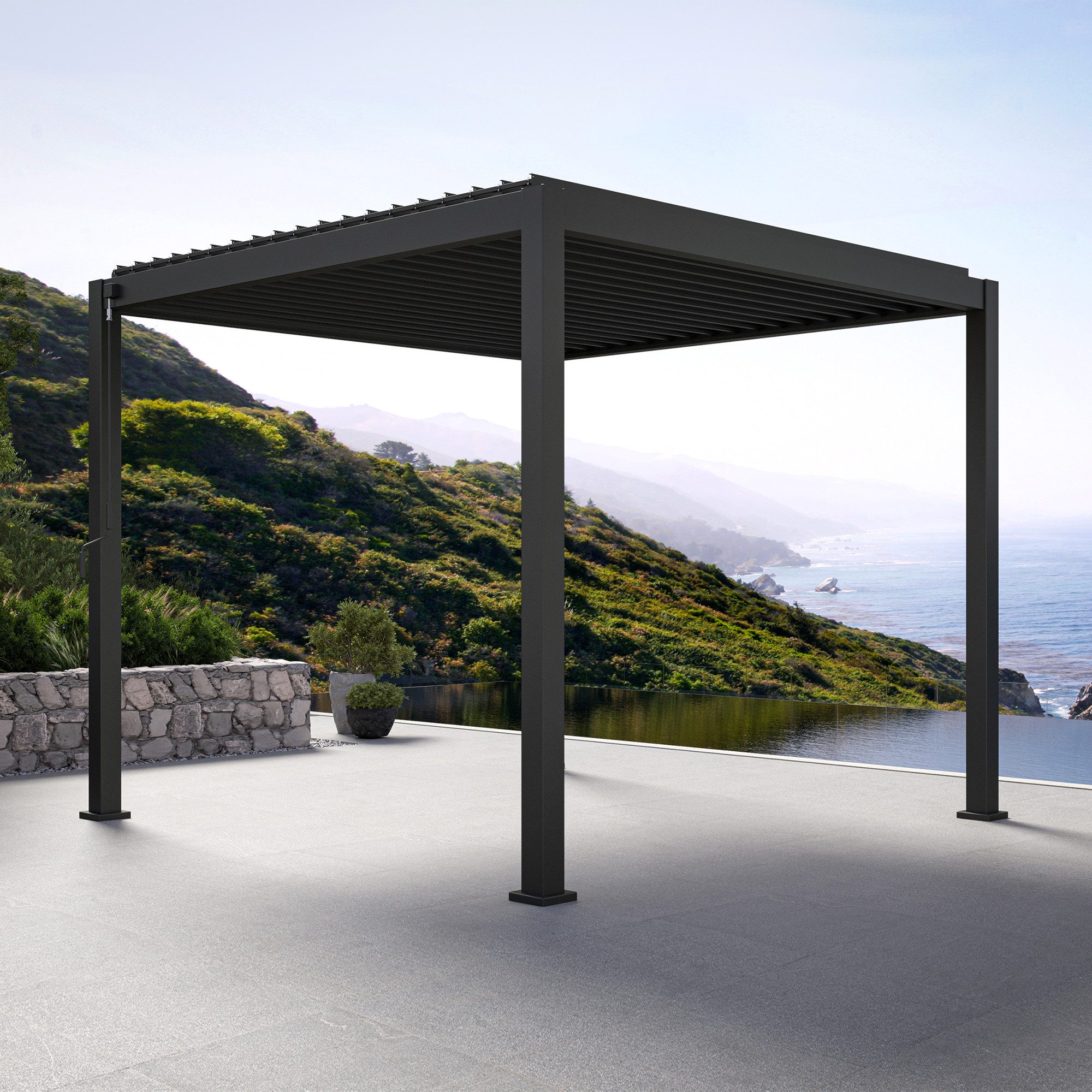 Mirador Pergola 111DA Aluminium Pergola mit Lamellendach Anthrazit, (Packung), verstellbares Lamellendach