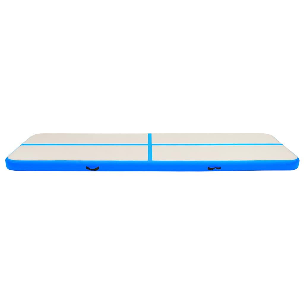 vidaXL Gymnastikmatte Aufblasbare Gymnastikmatte mit Pumpe 600x100x20 cm PVC Blau (1-St)