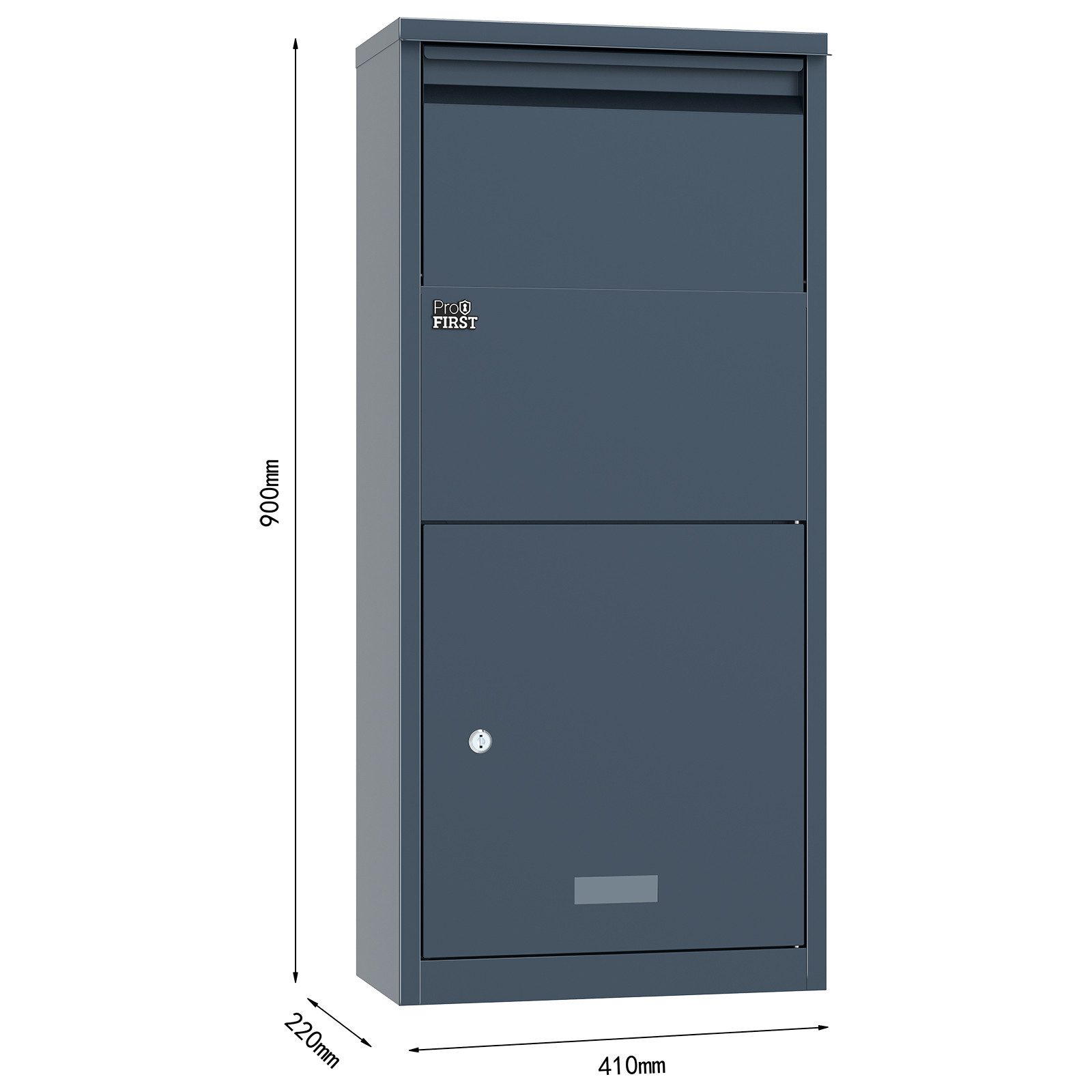 Profirst Paketbriefkasten Paketbox DropGuard Zylinderschloss Anthrazit – Bild 5 von 5