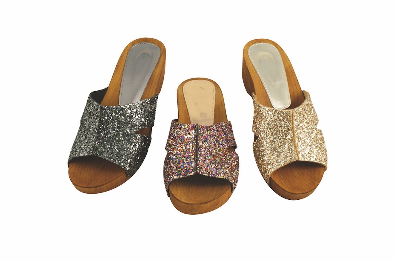 Linea Scarpa Linea Scarpa Panaji Holzclogs Pantoletten echtes Leder Damen schwarz Шльопанці