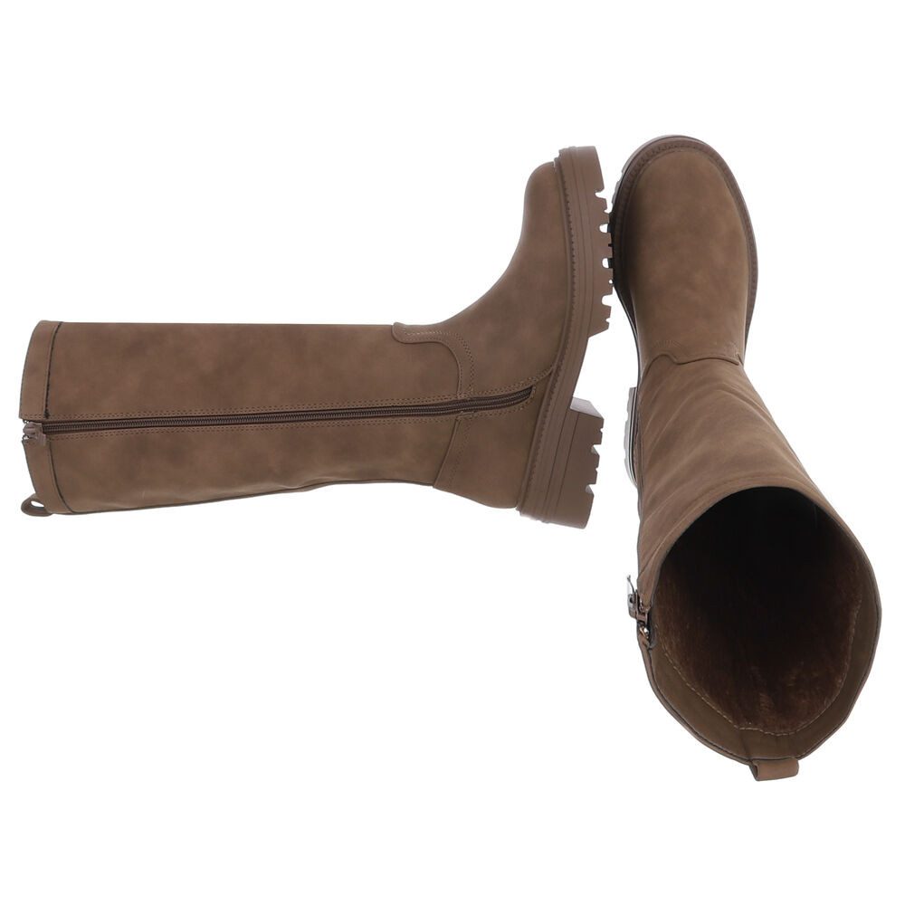 Ital-Design Bequeme Damen Stiefel mit Blockabsatz für Alltag Plateaustiefel günstig online kaufen