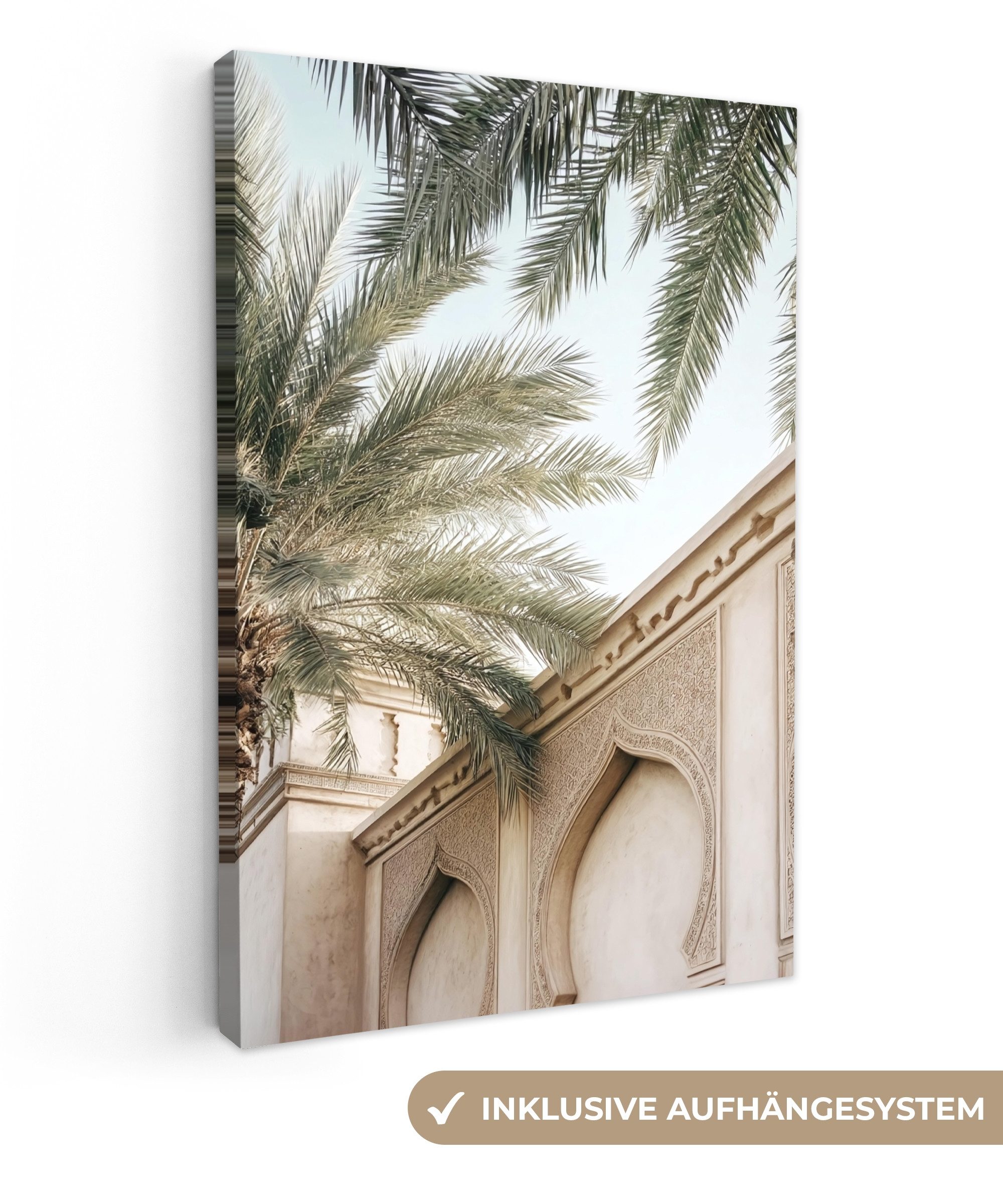 OneMillionCanvasses® Leinwandbild Gebäude - Palmen - günstig online kaufen