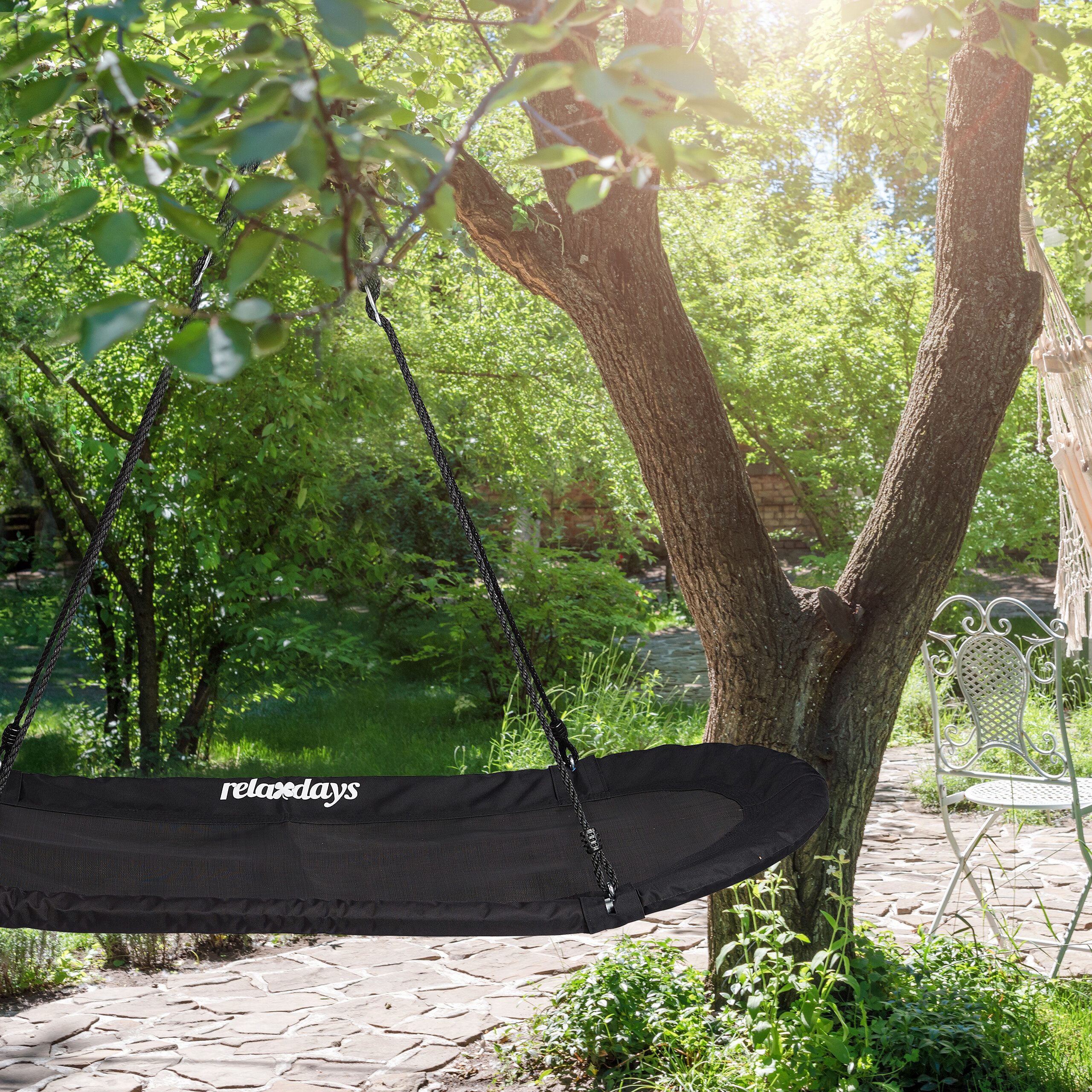 relaxdays Nestschaukel XXL schwarz