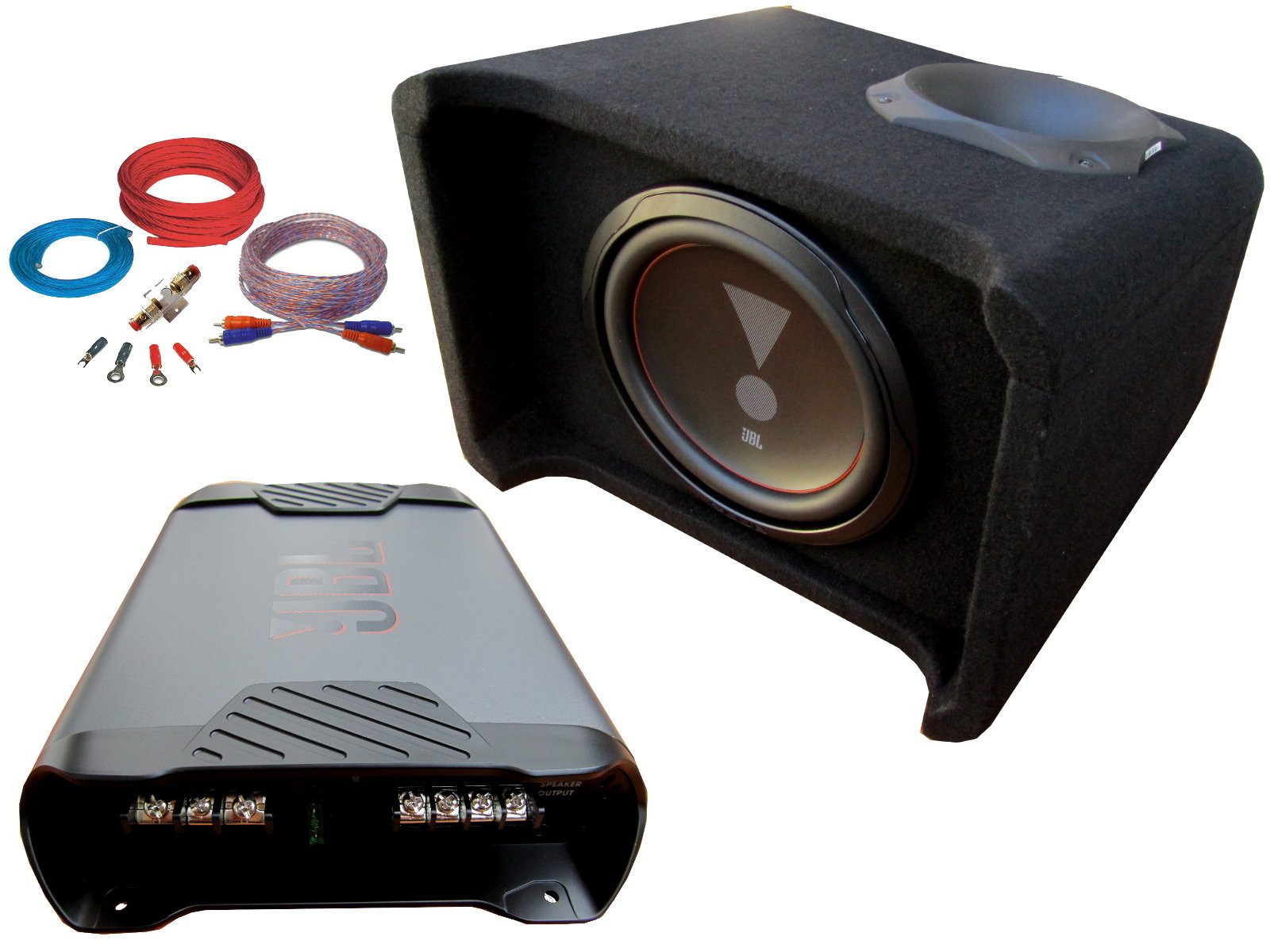 JBL Club 1550 Watt Basspaket Subwoofer Verstärker Set Kabelset Komplet Auto-Subwoofer