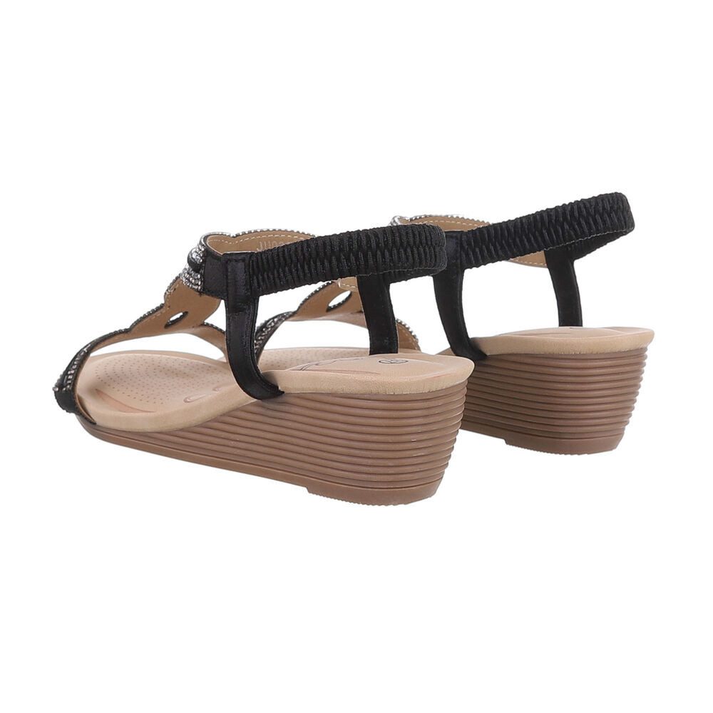 Ital-Design Elegante Wedge-Sandalen mit Komfort- und Stilelementen Keilsandalette (86016650) Keilabsatz/Wedge Keilsandaletten in Schwarz