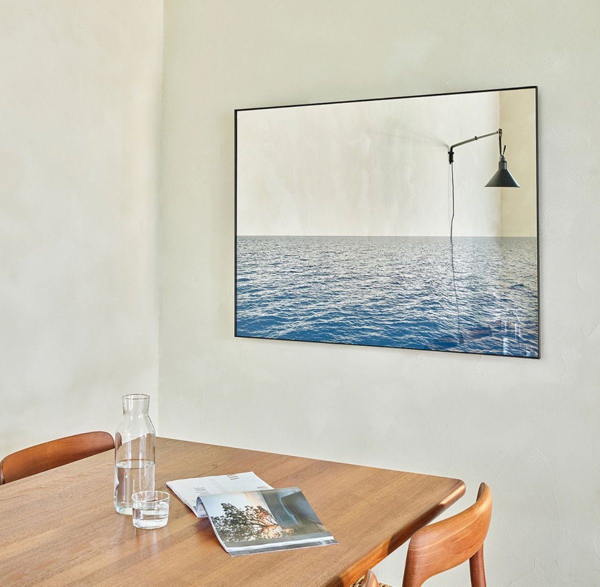 Casa Padrino Wandspiegel 90 x Luxus - Meer mit 2 Schwarz Spiegel - cm Blau Wandspiegel Metallrahmen x 120 H. Rechteckiger Möbel / Luxus