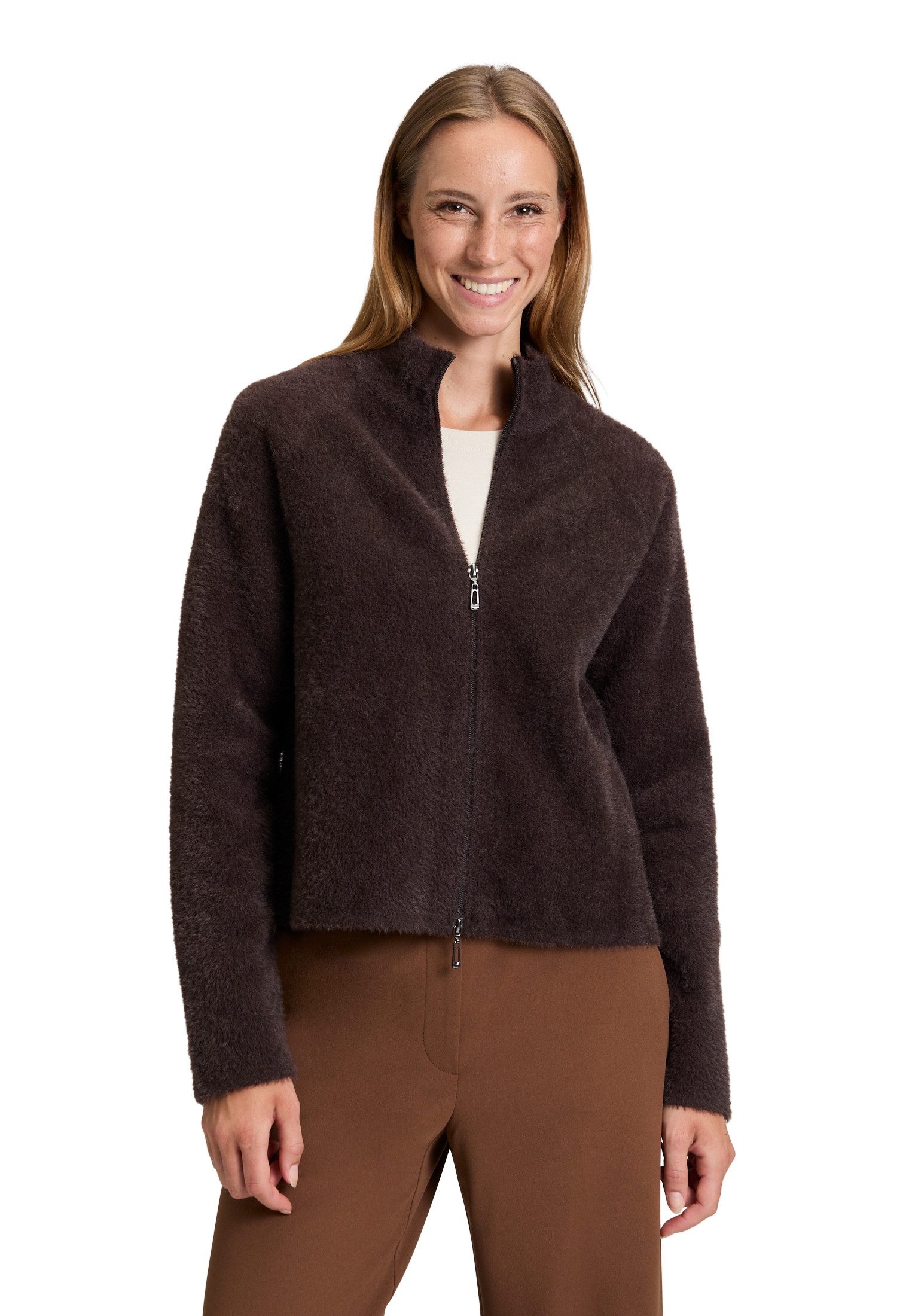 Betty Barclay Strickjacke Damen mit Reißverschluss (1-tlg)