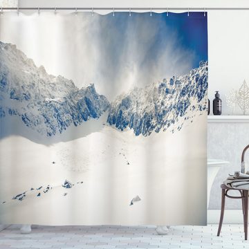 Abakuhaus Duschvorhang Moderner Digitaldruck mit 12 Haken auf Stoff Wasser Resistent Breite 175 cm, Höhe 180 cm, Winter Natur Berge Snowy
