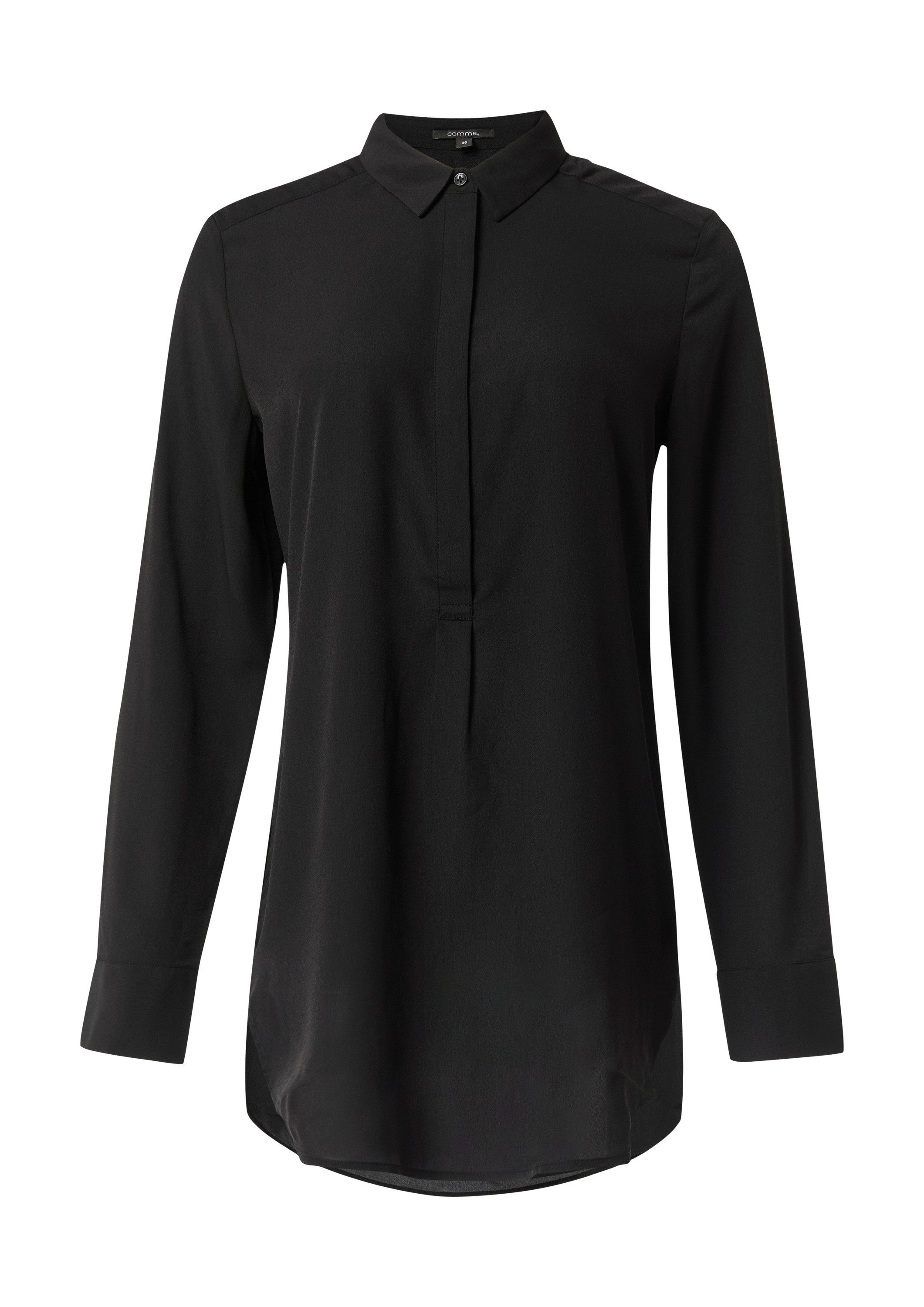 comma Langarmbluse Bluse Weich fließende Longbluse aus Chiffon