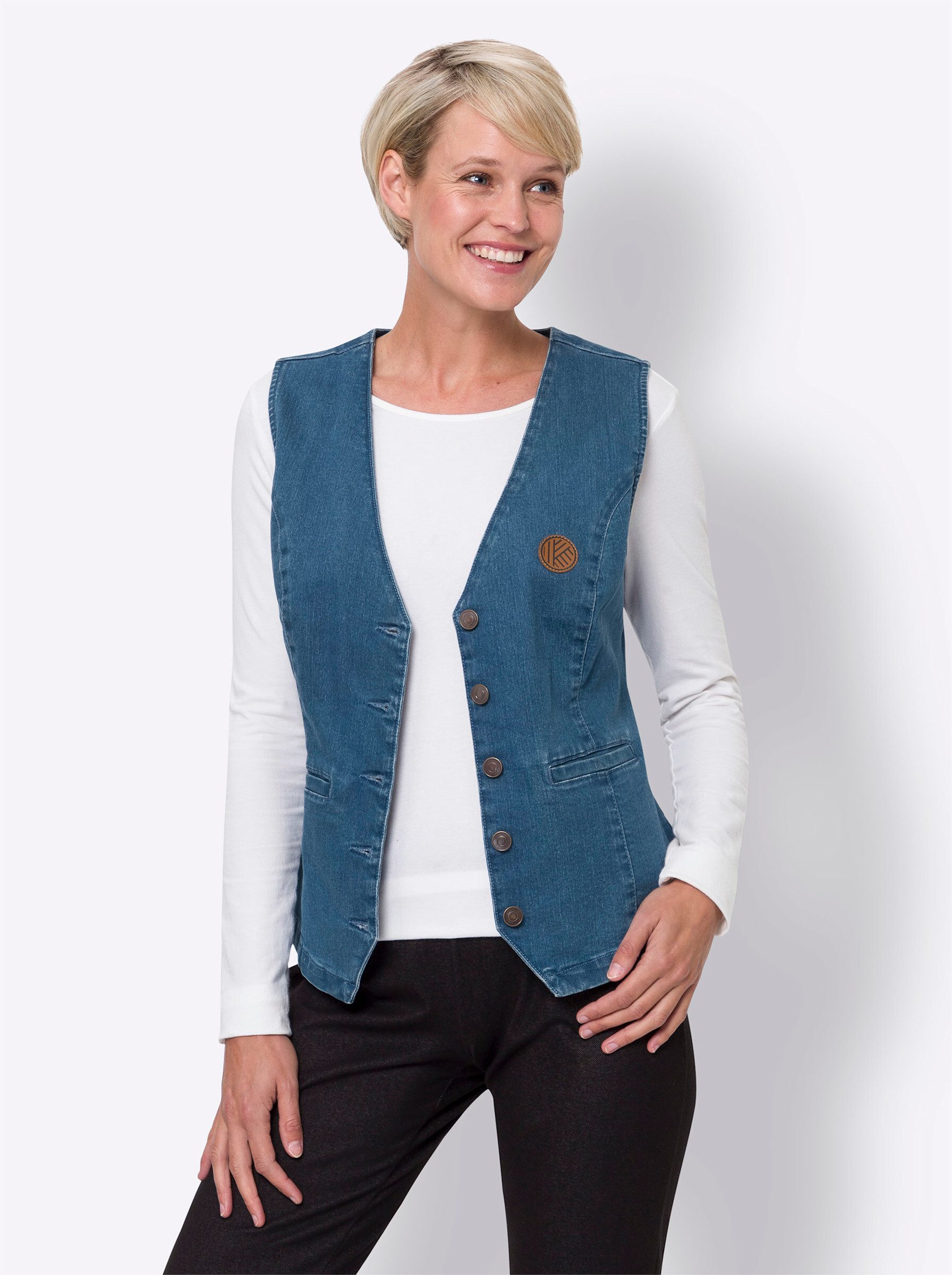 Sieh an! Jerseyweste Jeansweste günstig online kaufen