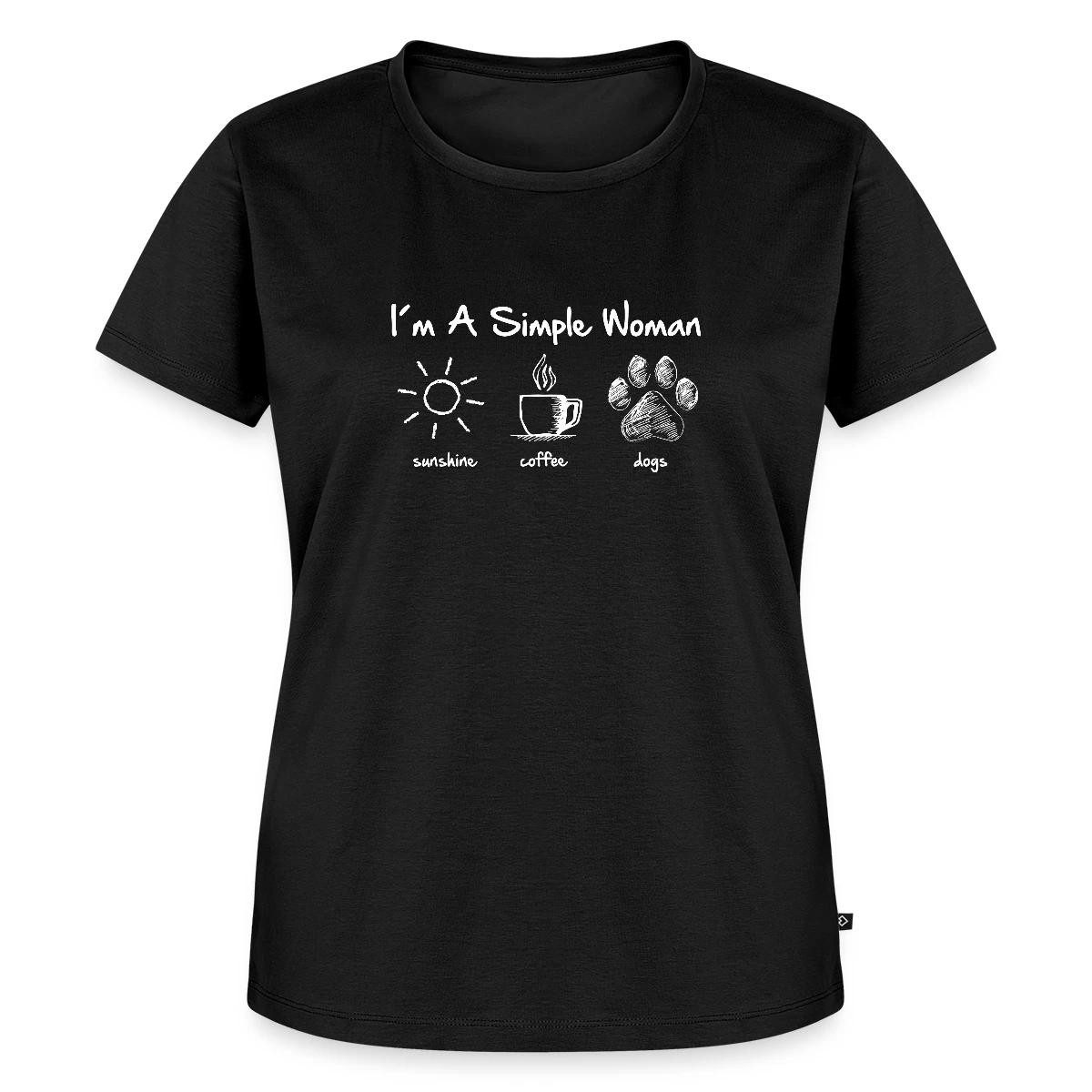 T-Shirt I'm A Simple Woman Spruch Sonne Kaffee Hund Frauen Premium T-Shirt