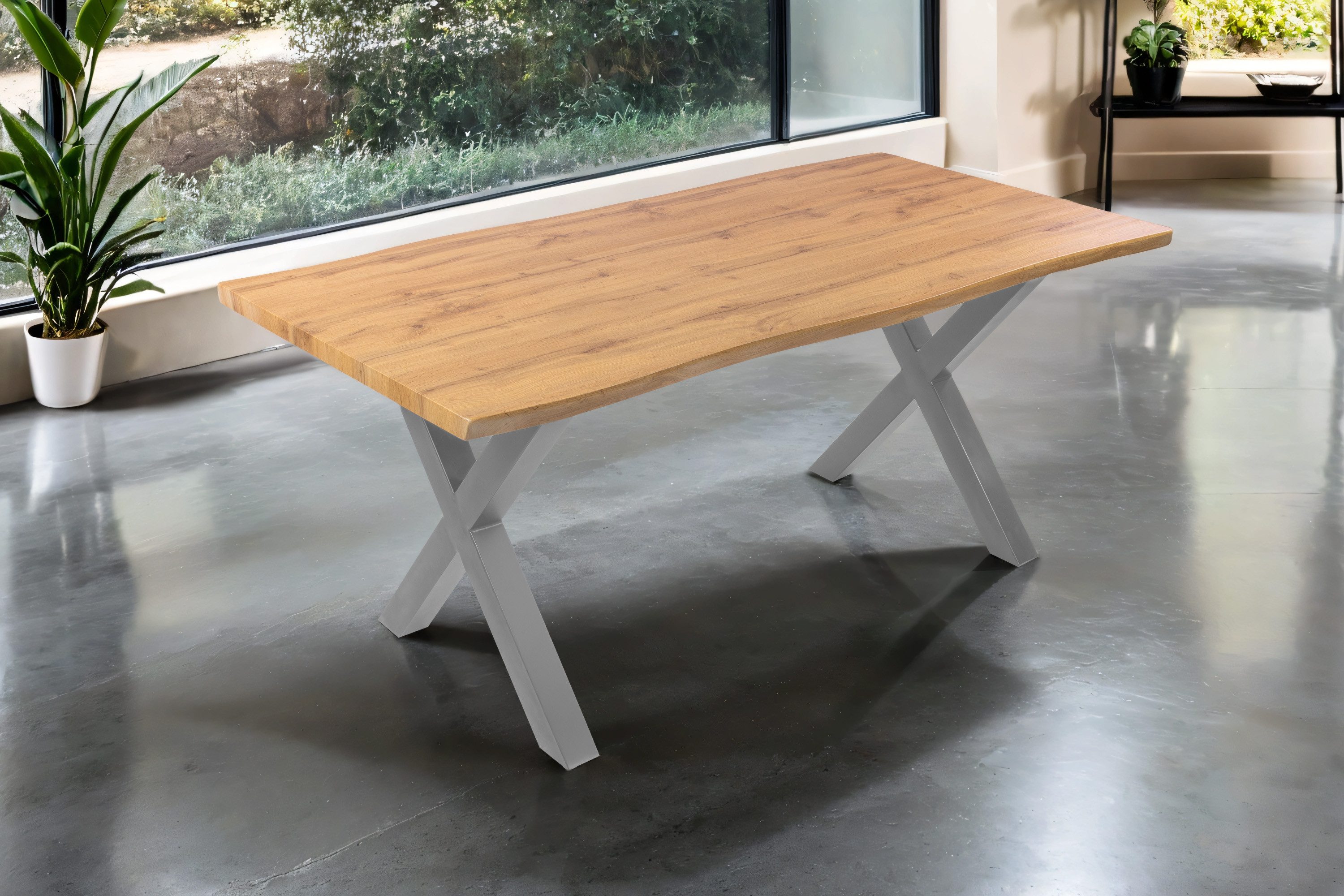 SAM® Esstisch Thori, verschiedene Holz-Optiken, X-Metallgestell, günstig online kaufen
