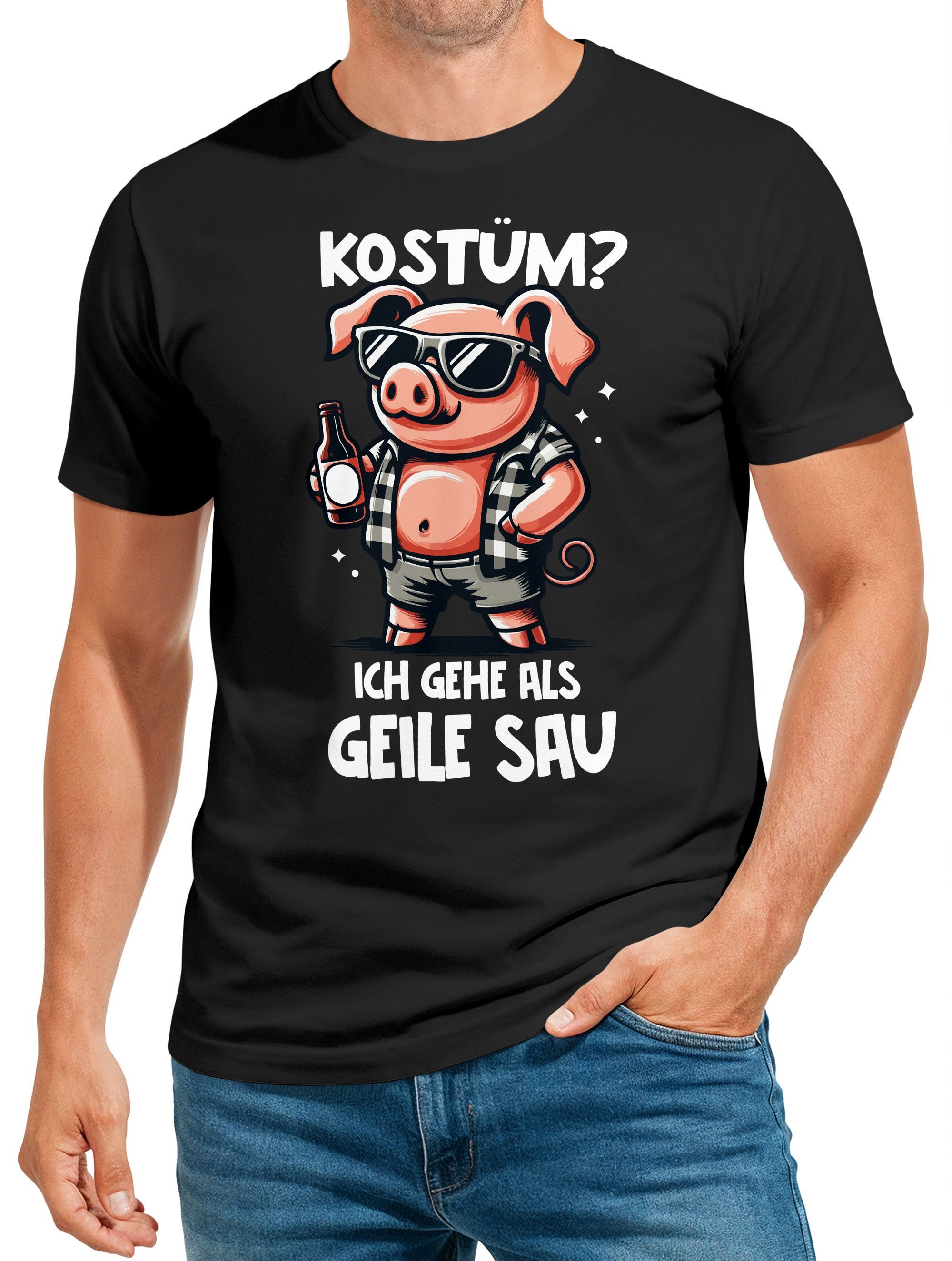 MoonWorks Print-Shirt Herren T-Shirt Fasching Karneval Kostüm-Ersatz Verkle günstig online kaufen