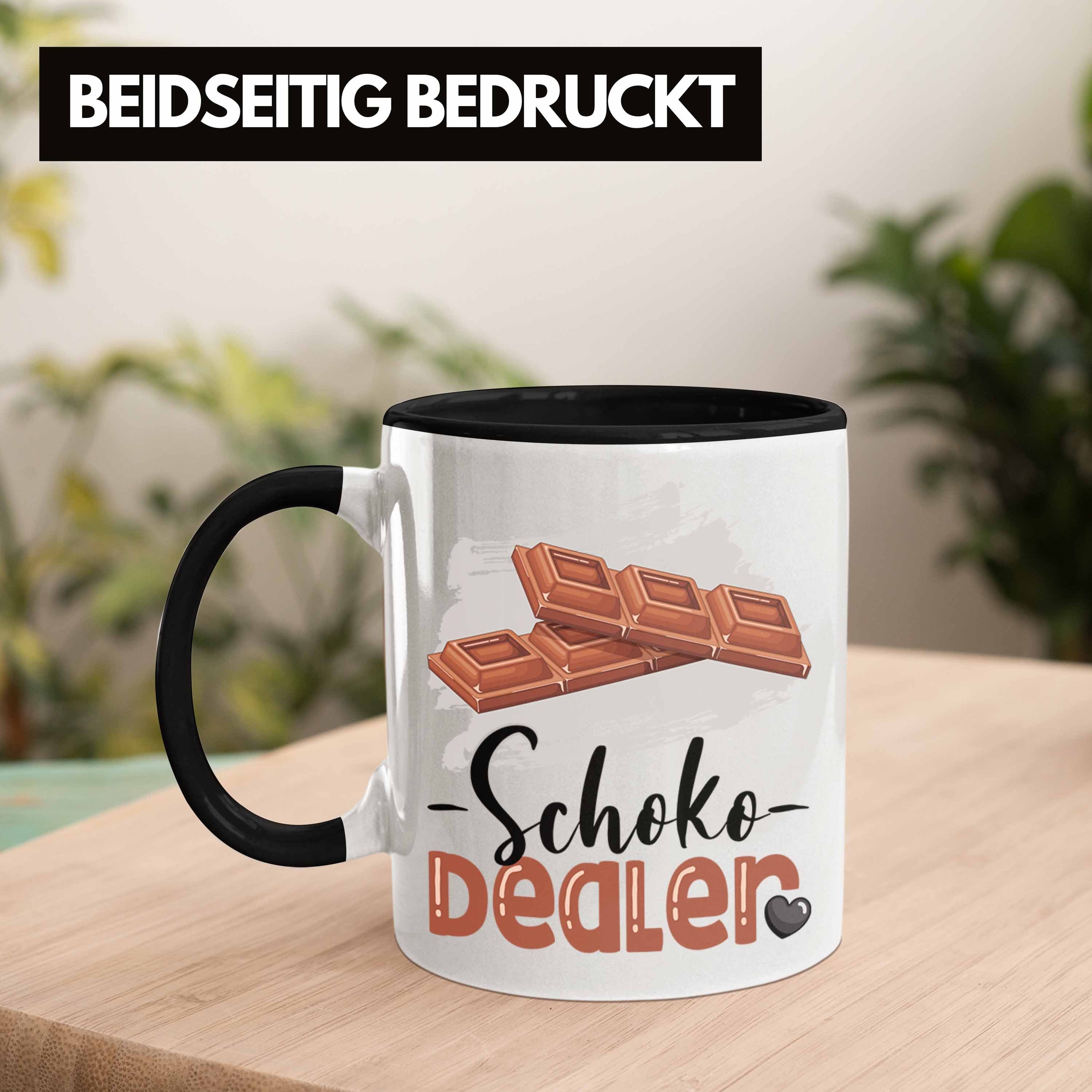 Geburtstag Spruc Schokoladenverkäufer Geschenk Schoko für Trendation Dealer Tasse Schwarz Tasse