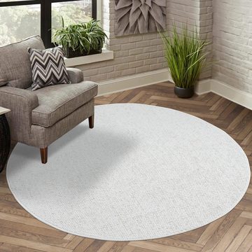 Teppich LINDO 8843, Carpet City, rund, Höhe: 11 mm, Kurzflor, Hochtief-Muster/ 3D-Effekt, Boho-Stil, Wohnzimmer