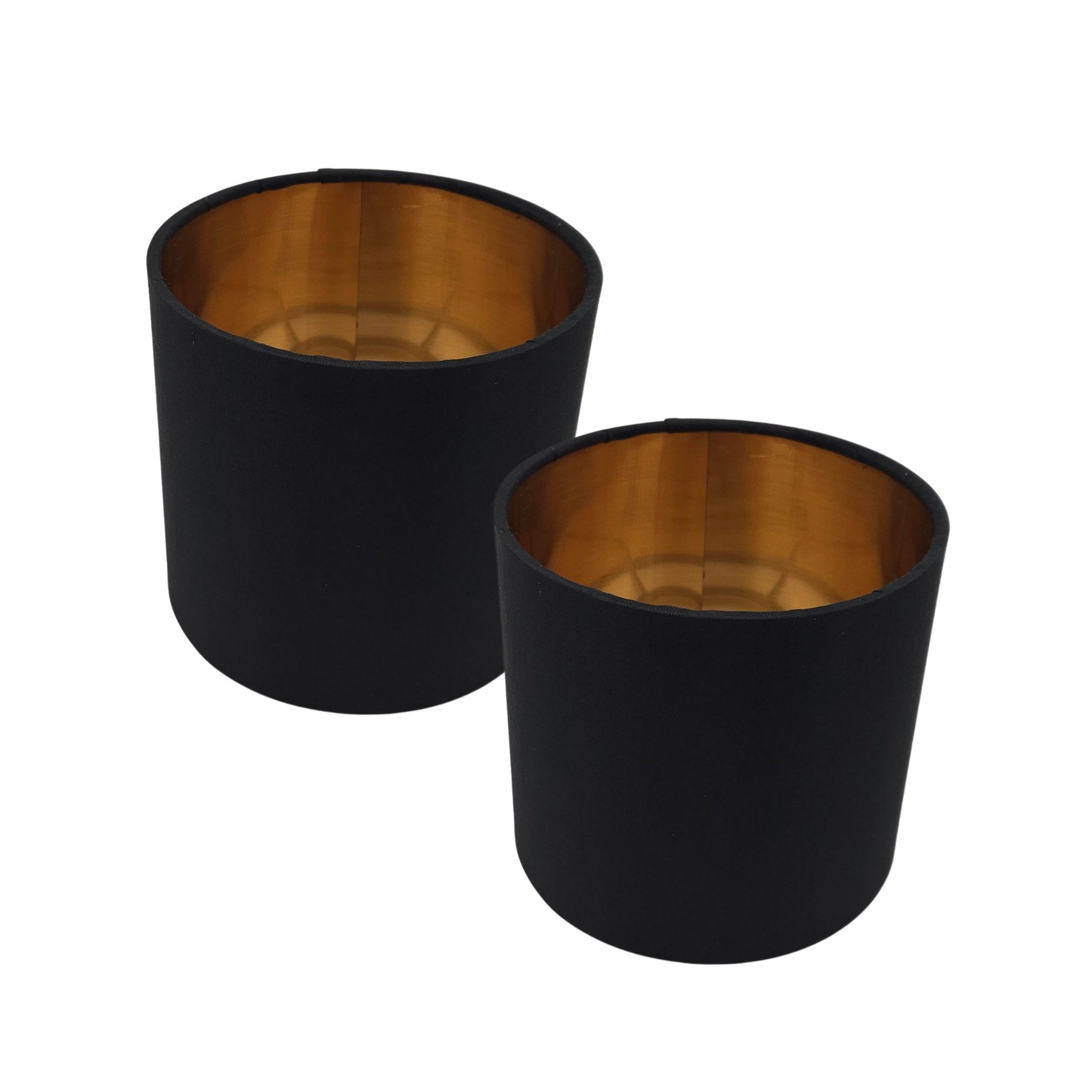 Lichthandel Hoch Lampenschirm Stehlampe Hängelampe Ø12cm Durchmesser schwarz gold Leinenschirm, Retro Vintage Stofflampenschirm Textilschirm Ersatzschirm Leinenschirm