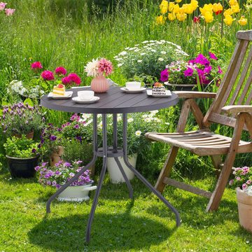 relaxdays Gartentisch Runder Gartentisch in Holzoptik