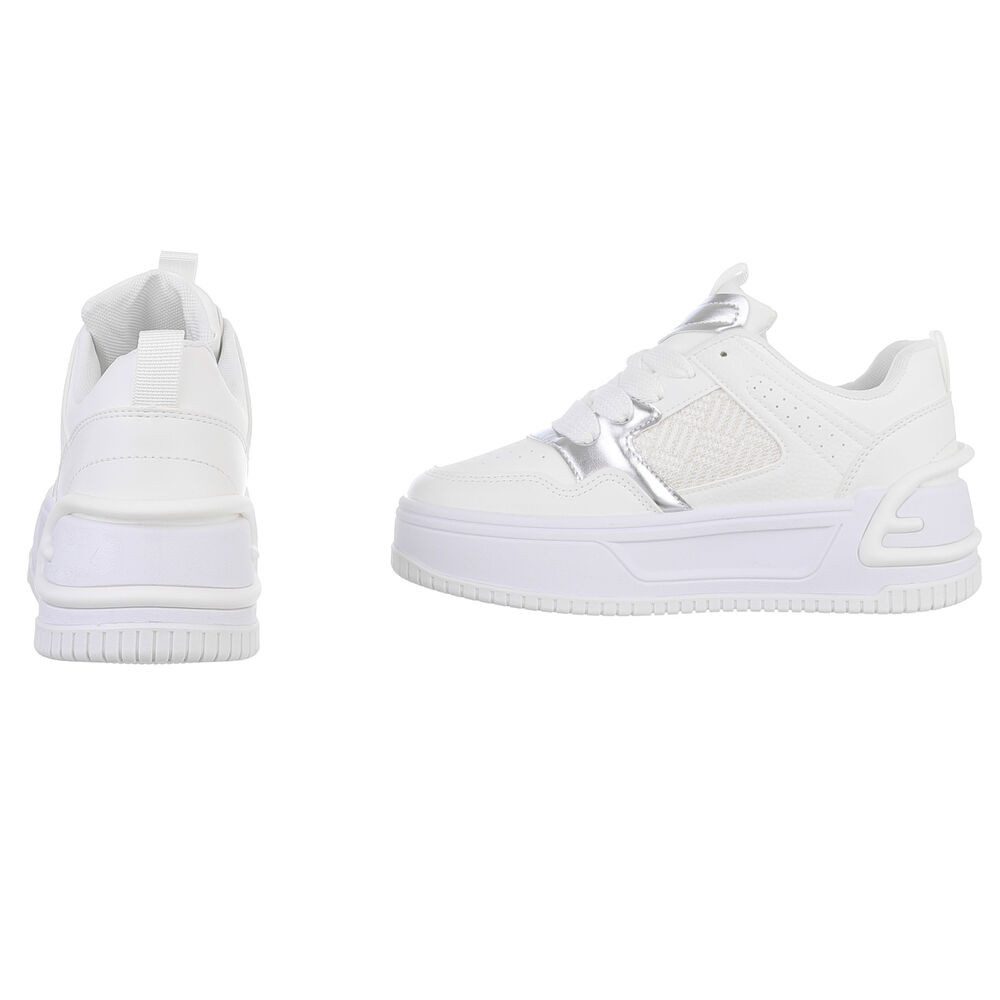 Ital-Design Damen Low-Top Freizeit Sneaker (88828454) Keilabsatz/Wedge Sneakers Low in Weiß – Bild 5 von 5