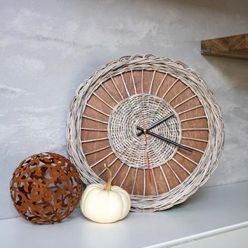 holz4home Wanduhr Rattan-Wanduhr „Weave“ von holz4home®