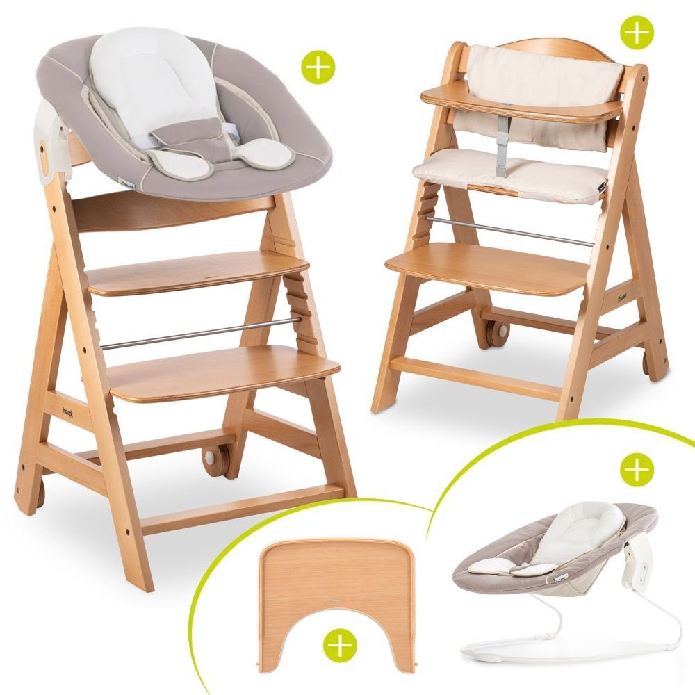 Hauck Hochstuhl Beta Plus Natur - Newborn Set, Babystuhl ab Geburt inkl. Au günstig online kaufen