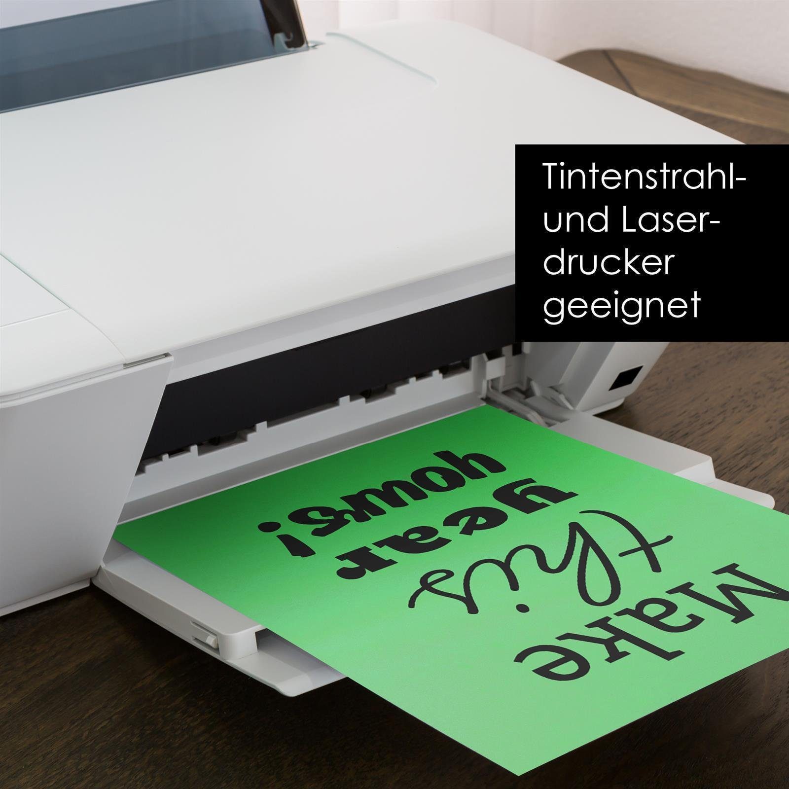 OfficeTree Transparentpapier 54 Blatt zum und bunt, A4 Gestalten Bastelpapier Basteln Tonpapier 220g/m²