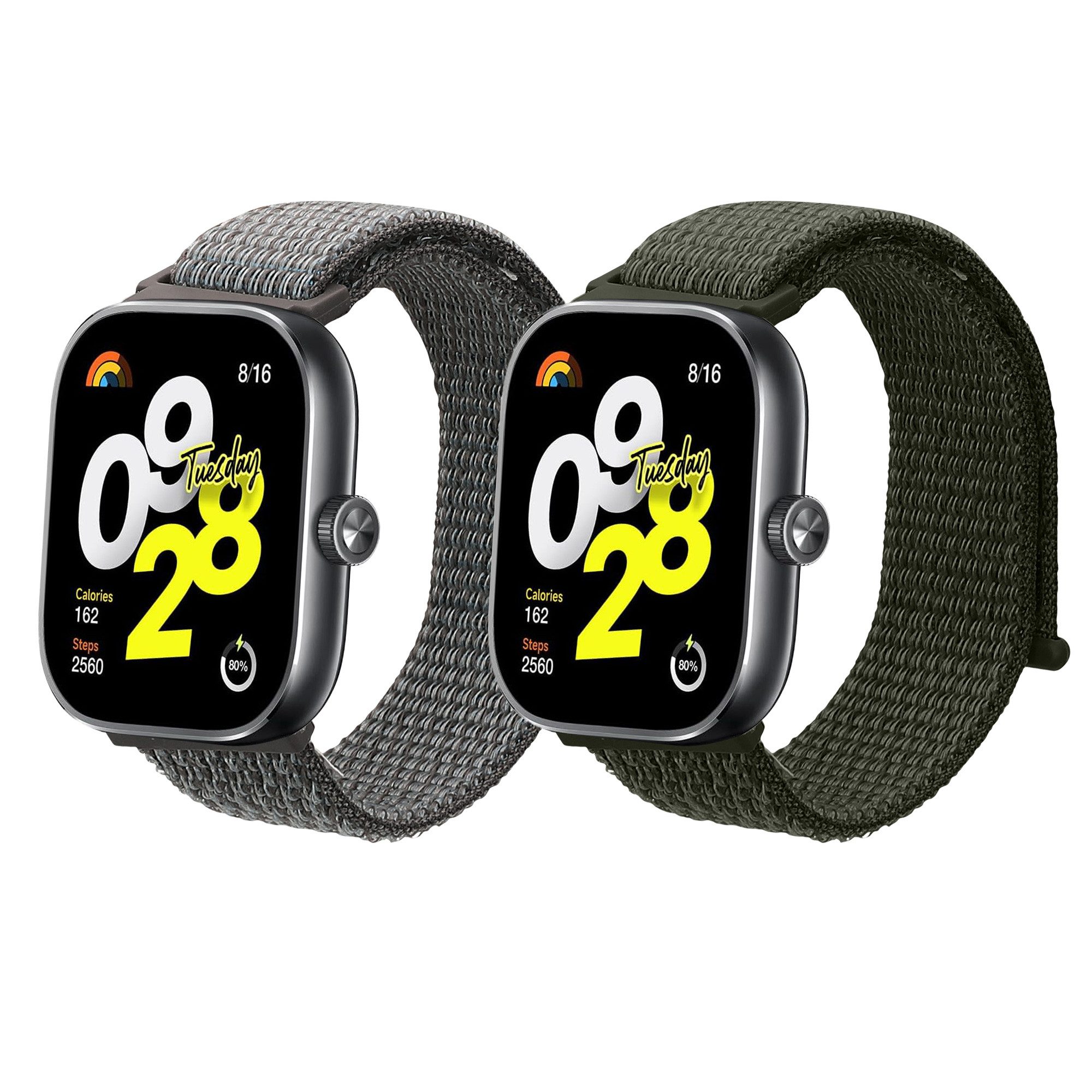 kwmobile 2x Uhrenarmband für Xiaomi Redmi Watch 4 / Band 8 Pro Armband Smartwatch, 2-tlg., Fitnesstracker Band Set aus Nylon - Ersatzarmband Smartwatch