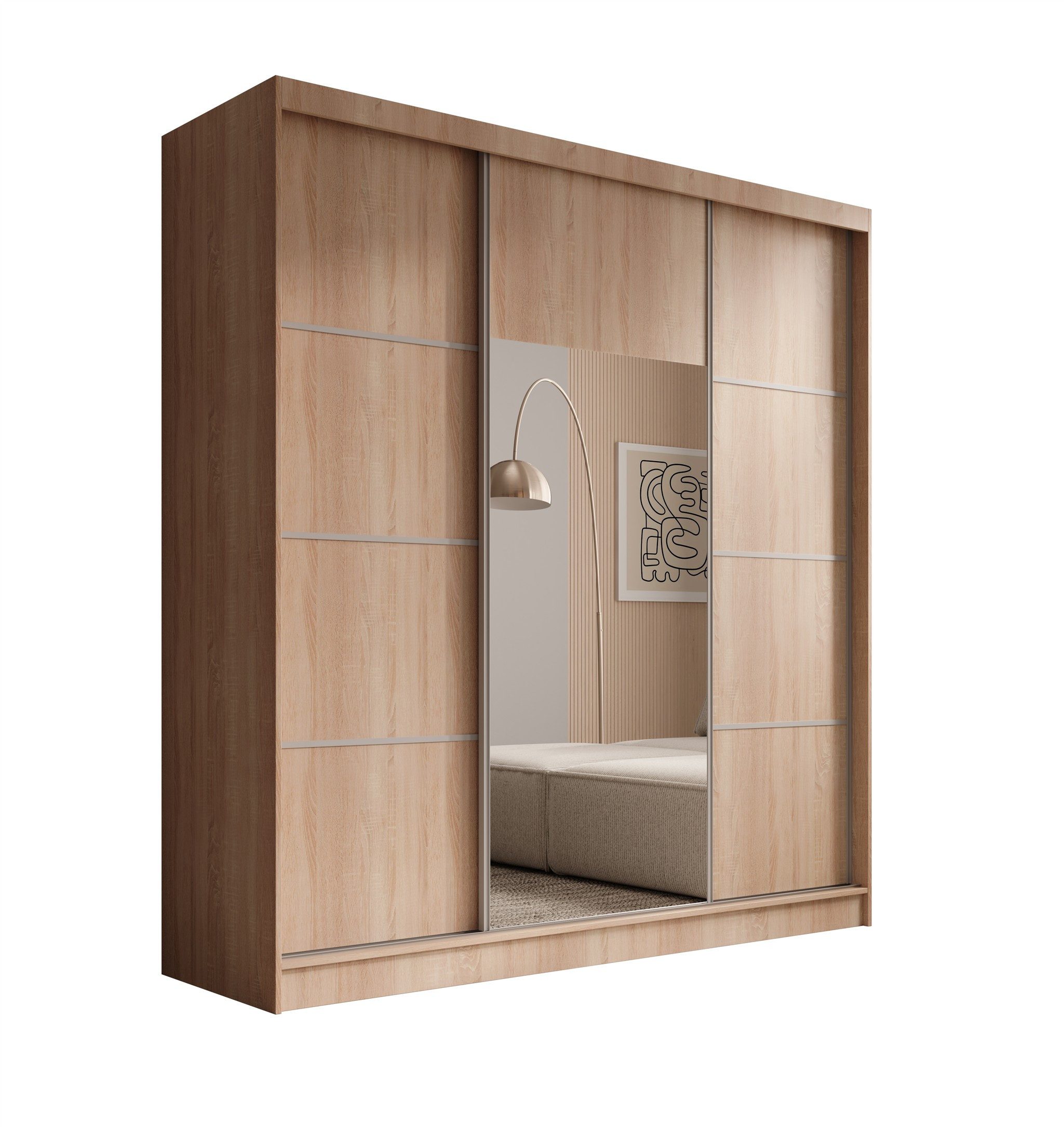 Fun Möbel Schiebetürenschrank Schrank ALFA 200 x 215 x 61 cm