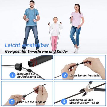 HYTIREBY Springseil Springseil Speed Rope Verstellbar, mit Hautfreundlichen Schaum Griffe, für Kinder und Erwachsene