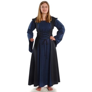 HEMAD Burgfräulein-Kostüm Mittelalter Kleid Liebgart, mit Gugelkapuze & Trompetenärmeln