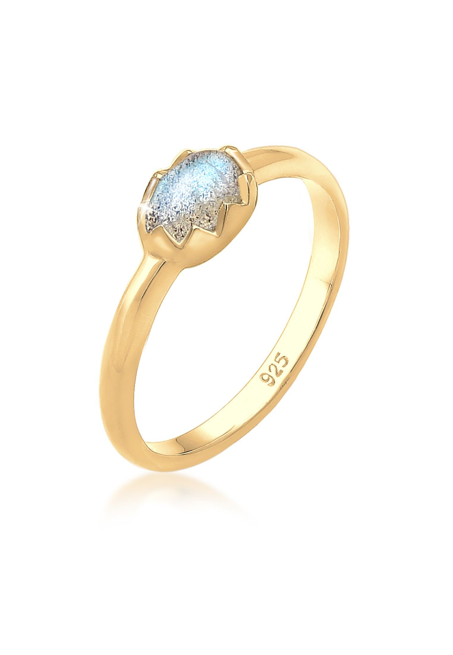 Elli Verlobungsring Labradorit Grau 925 Sterling Silber