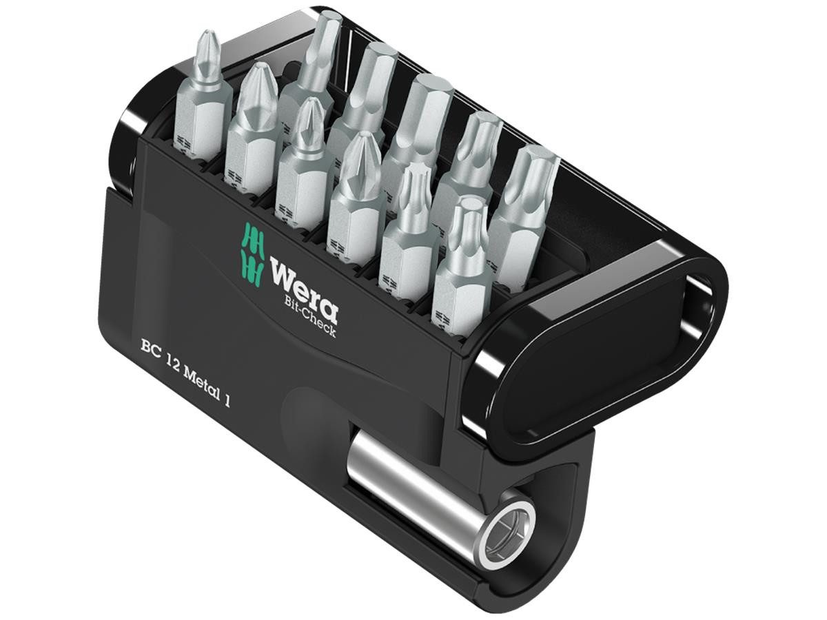 Wera Bit-Set Bit-Check 12 Metal 1, Set, Universalhalter, 12-tlg, inkl. Universalhalter mit Edelstahlhülse