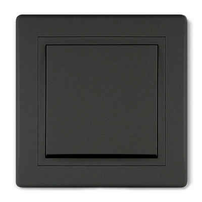 Aling Conel Lichtschalter Prestige Line Unterputz-Taster Schwarz Soft Touch (Packung), VDE-zertifiziert