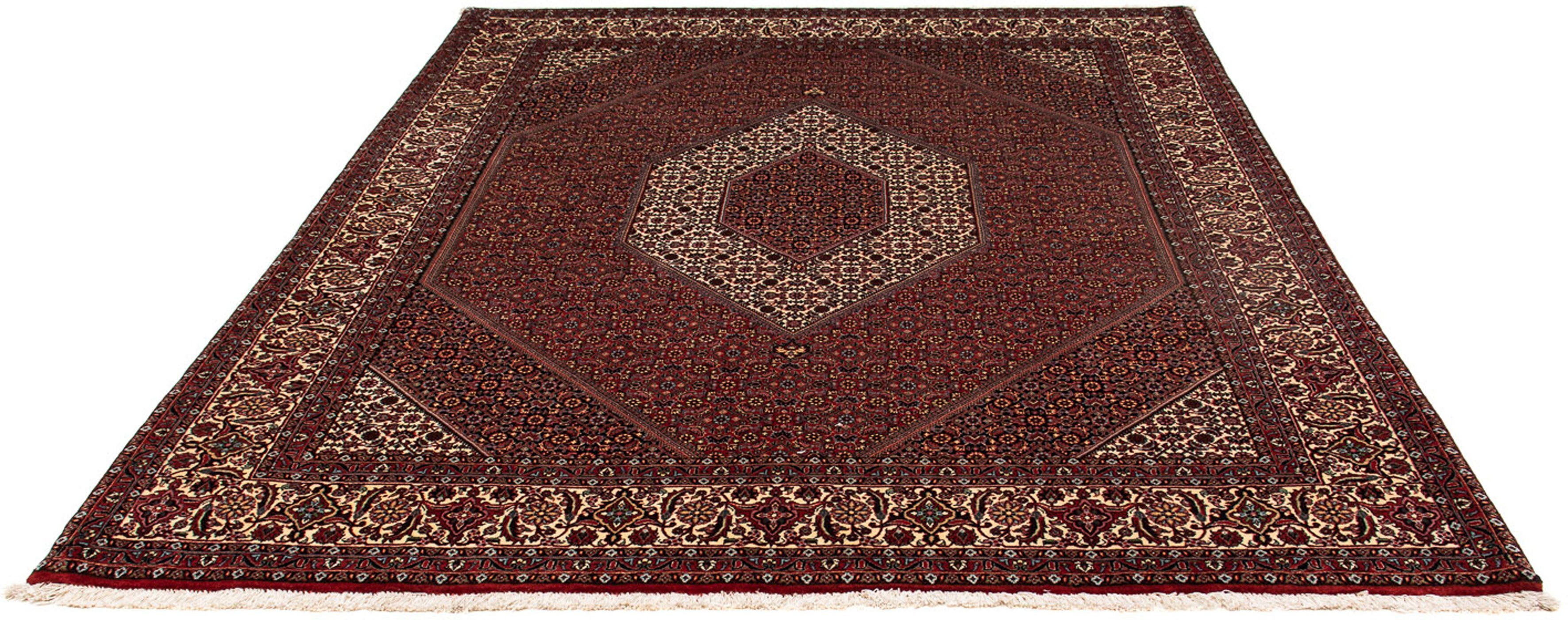 Orientteppich Perser - Bidjar - 252 x 208 cm - dunkelrot, morgenland, rechteckig, Höhe: 15 mm, Wohnzimmer, Handgeknüpft, Einzelstück mit Zertifikat