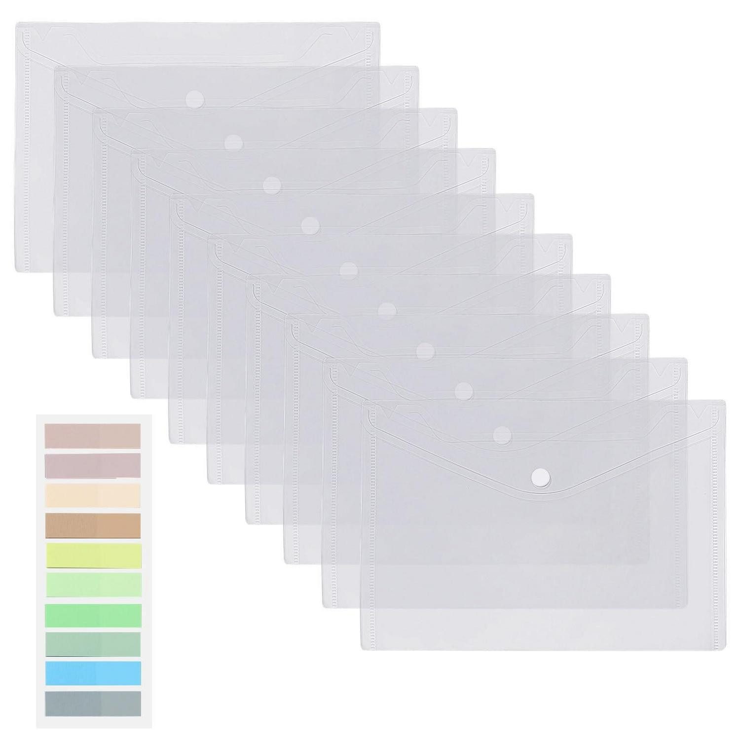 LuxusKollektion Fächermappe Doku-Mappen A5 mit Druckknopf 12er-Set Klarsicht (12-St)