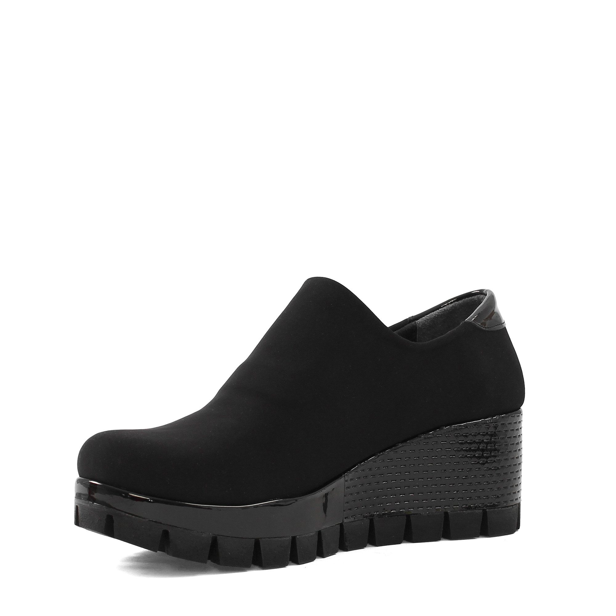 Celal Gültekin Keilabsatz Plateau Schuhe Damen Slip-on Stretch Schlupfform Keilsneaker Stretch, Polyurethan-Sohle, Schwarz, 38 – Bild 4 von 5