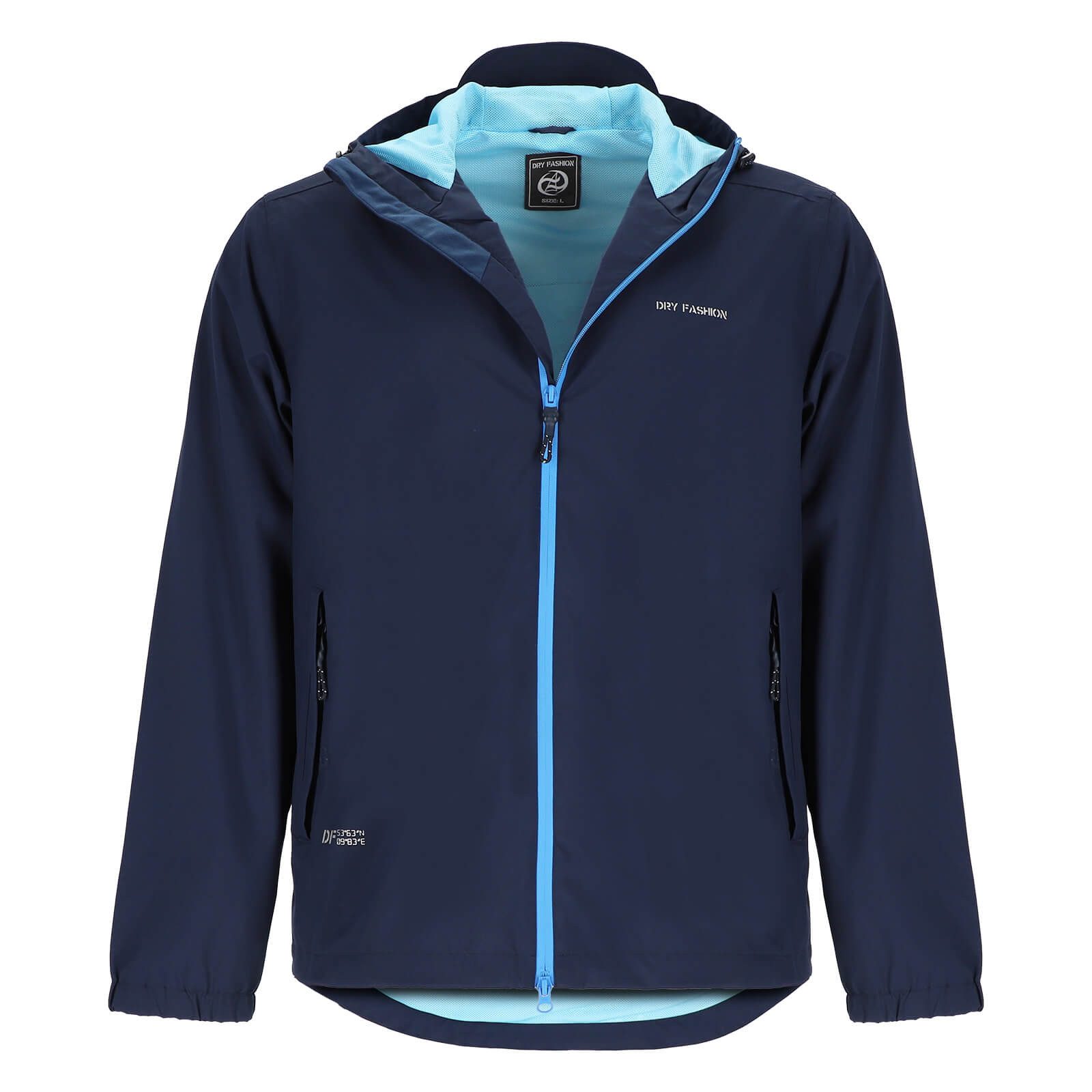 Dry Fashion Fahrradjacke Laboe Herren Funktionsjacke - Regenjacke Outdoor leicht & verstaubar Jacke Wasserdicht, Windicht, Atmungsaktiv, Kapuze mit Vorderschirm