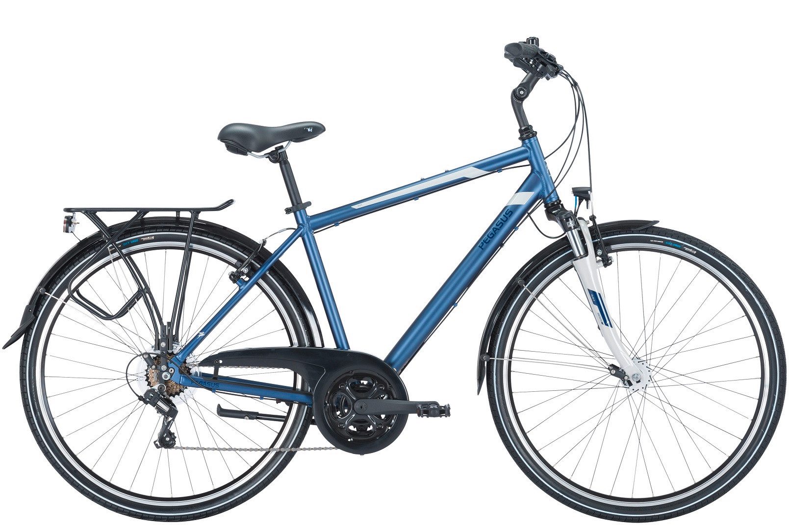 Pegasus Trekkingrad Pegasus Piazza 21 Herren hell blau 2025, 21 Gang SHIMANO Tourney RD-TY200, Kettenschaltung