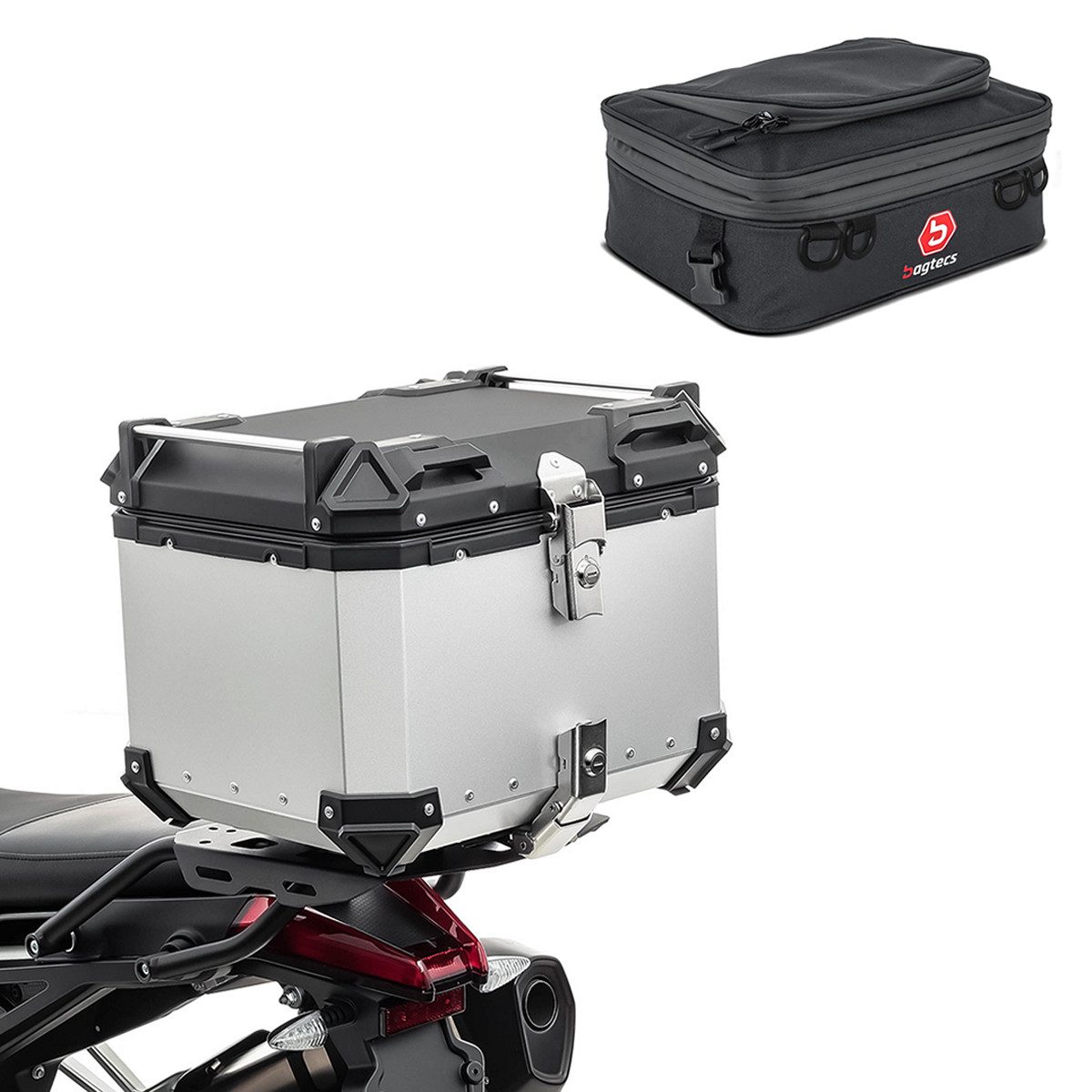 Topcase Set Motorrad Aluminium Topcase 45L + Zusatztasche passend für BMW G 31