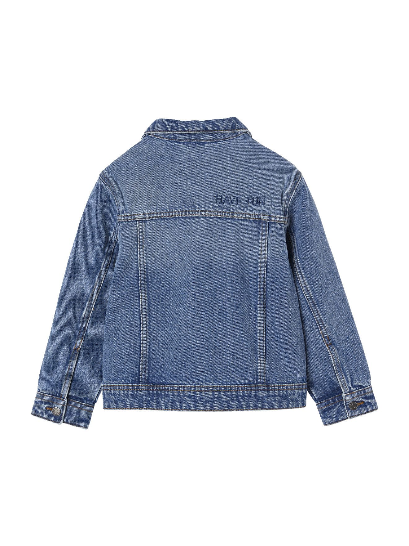 vertbaudet Blouson Jungen Jeansjacke mit Steppnähten