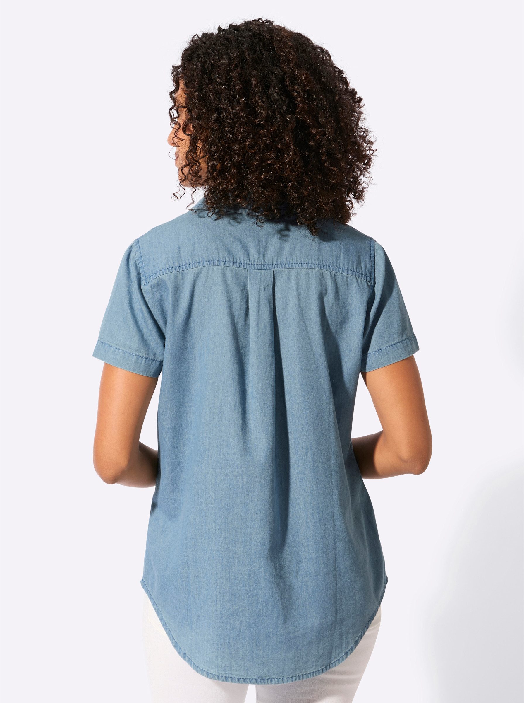 Witt Klassische Bluse Jeans-Tunika Kurzarm