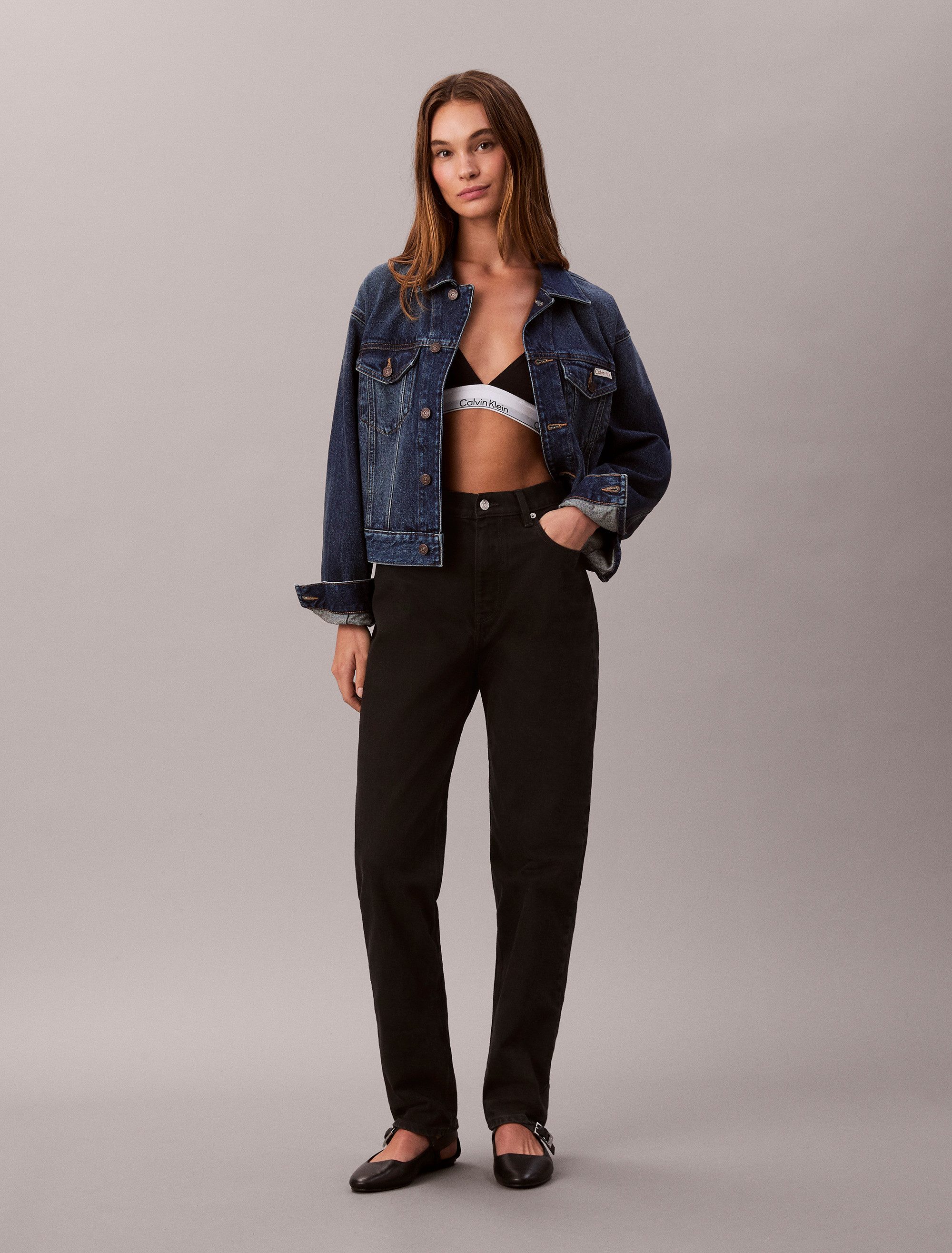 Calvin Klein Jeans Mom-Jeans NEW MOM JEAN mit Markenlabel am Bund